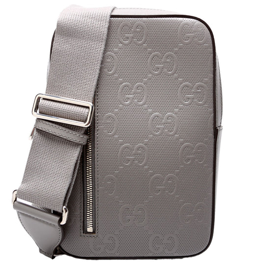 Gucci 700431 GG Embossed Sling Backpack Gray Bag