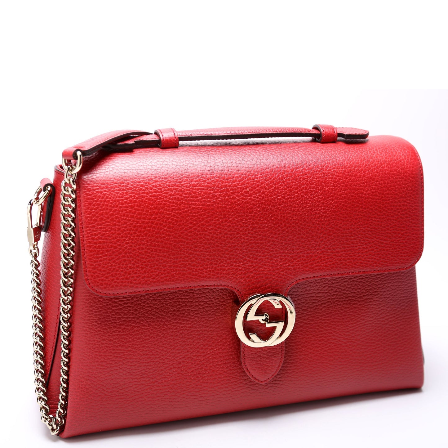 Gucci 510306 Large Interlocking GG Shoulder Red Bag