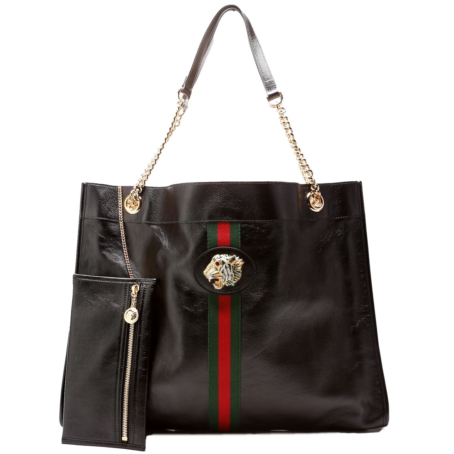 Gucci 537219 Rajah Tote Leather Black Bag