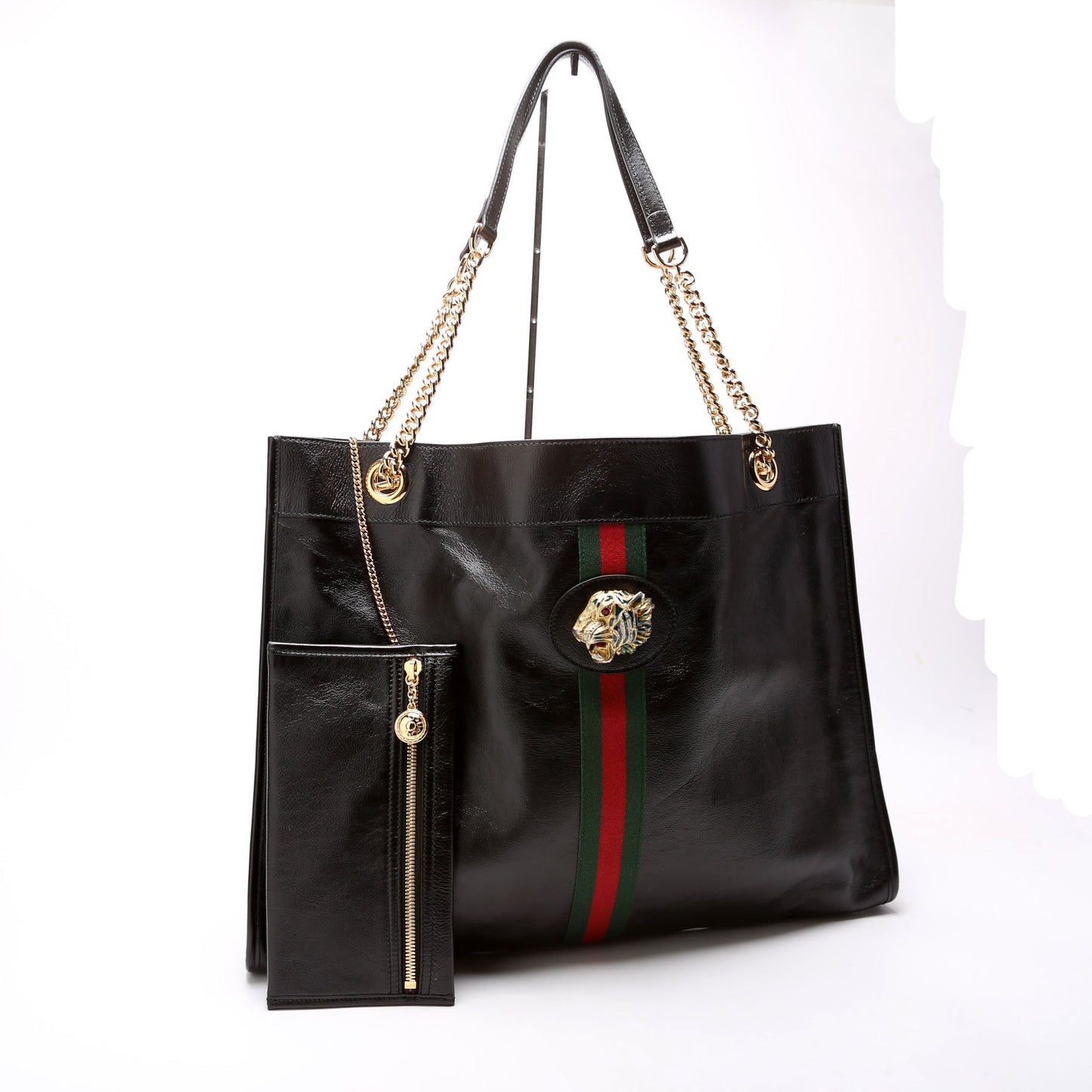 Gucci 537219 Rajah Tote Leather Black Bag