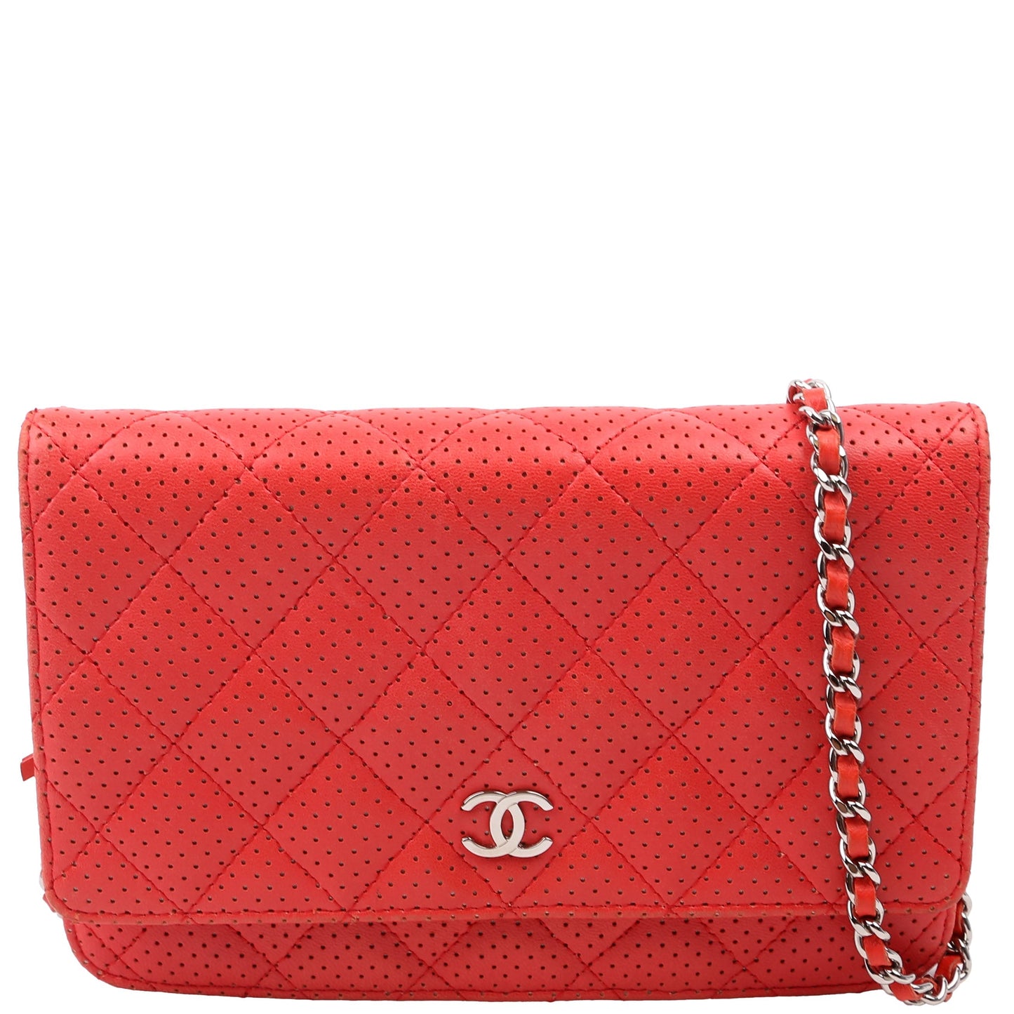 Chanel WOC Perforated Leather 11M Coral Bag