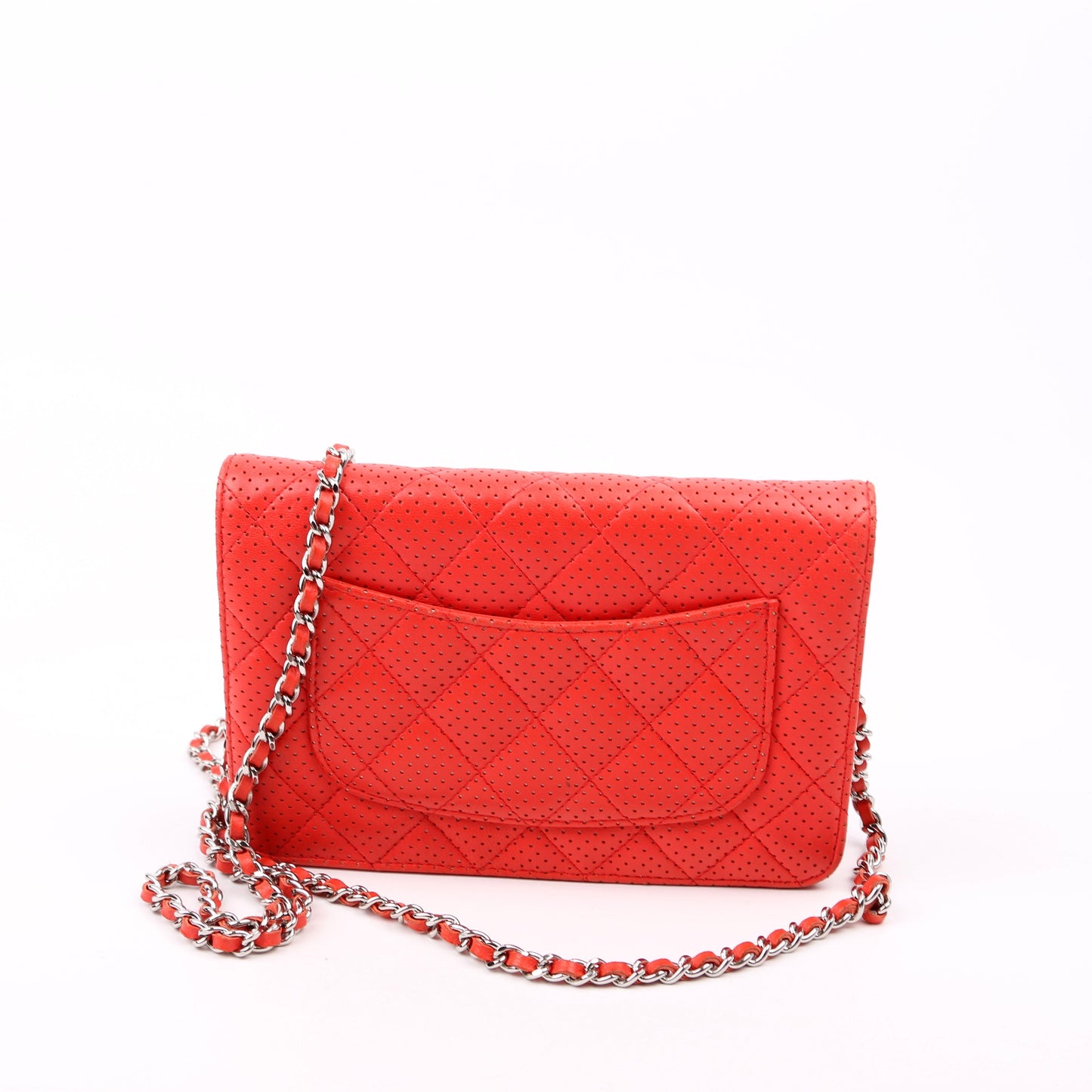 Chanel WOC Perforated Leather 11M Coral Bag