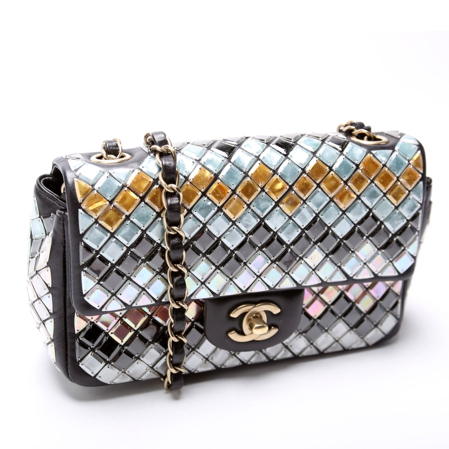 Chanel Mosaic Embossed Small Flap Lambskin 21M Multicolor Bag