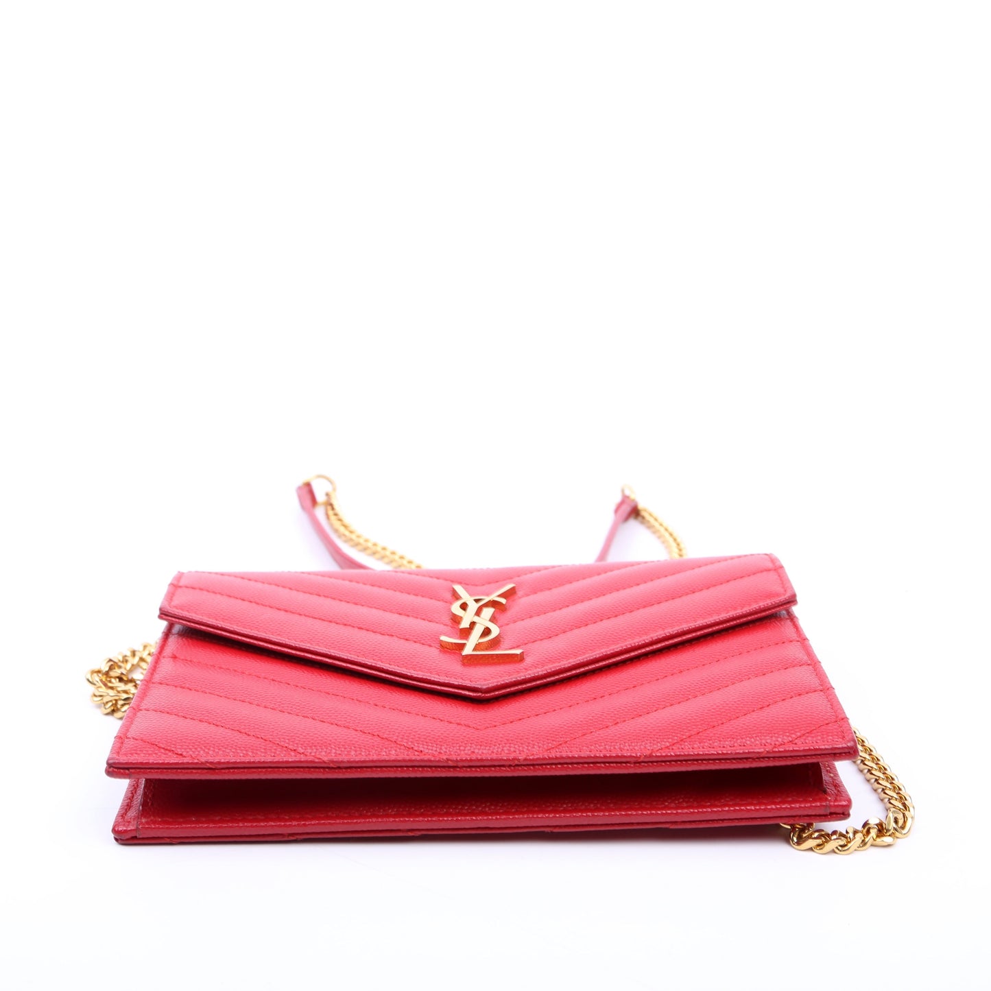 Saint Laurent Envelope Chain Wallet 393953 Red Bag