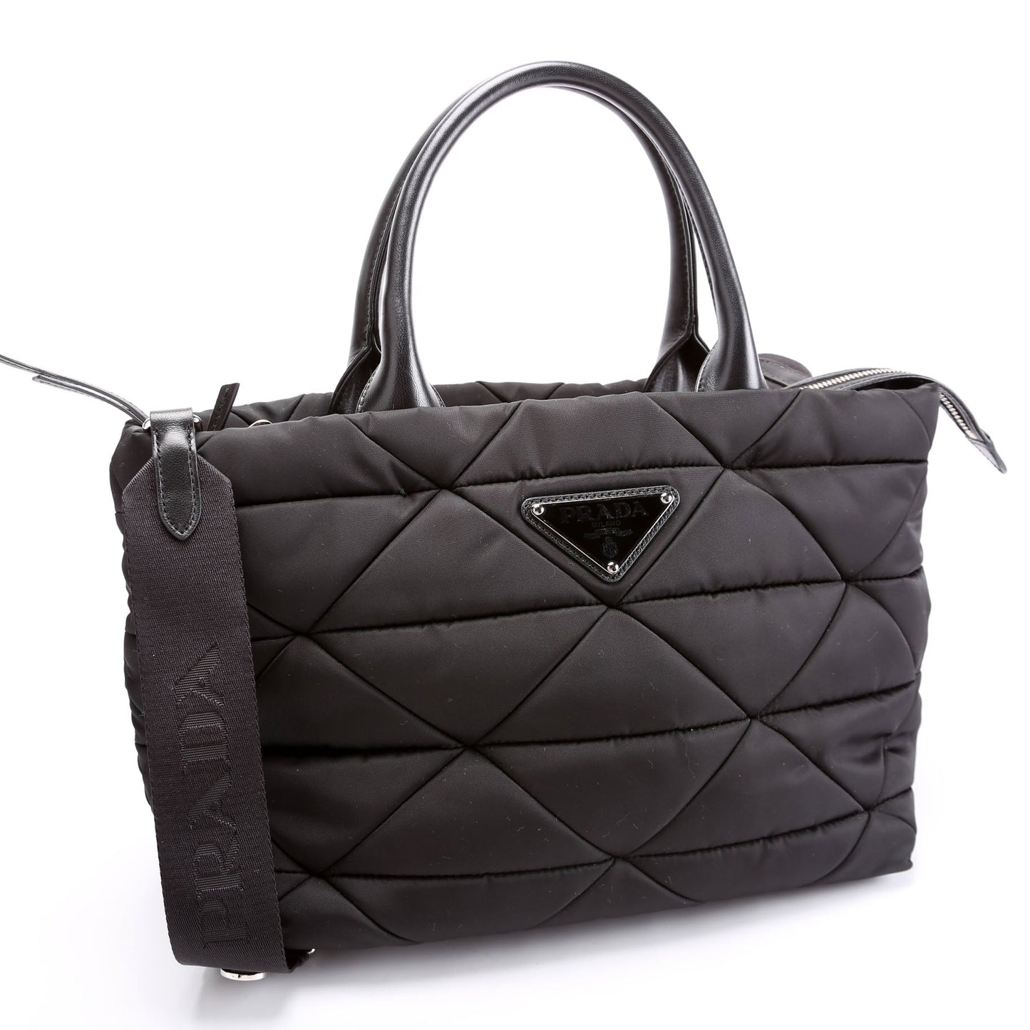 Prada 1BG436 Padded Re-Nylon Small Tote Black Bag