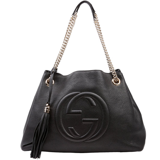 Gucci 536196 Soho Chain Tote Newer Black Bag