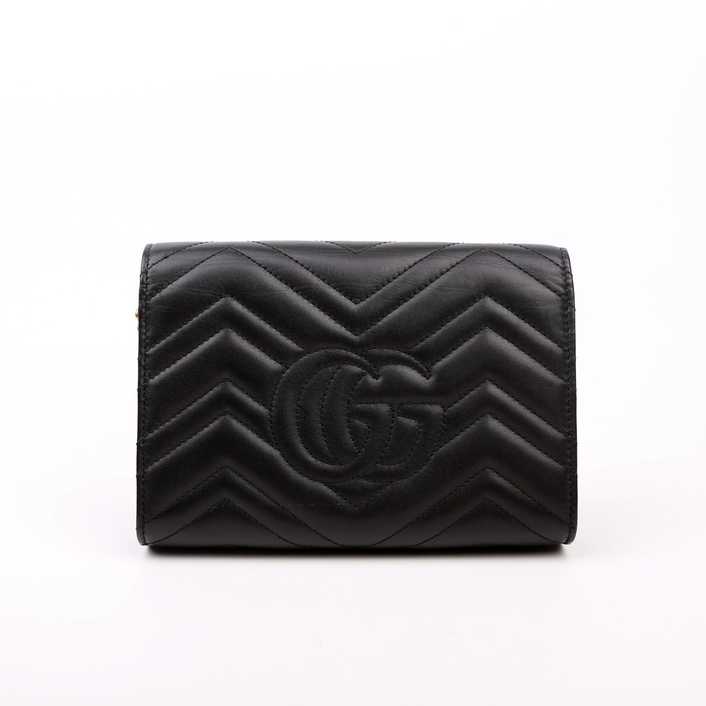 Gucci 474575 Marmont Chain Wallet Black Bag