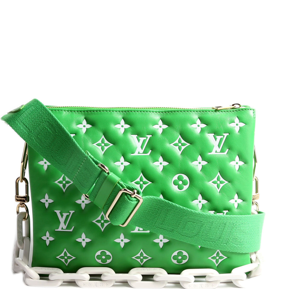 Louis Vuitton Coussin PM Match Lambskin Monogram Green/White