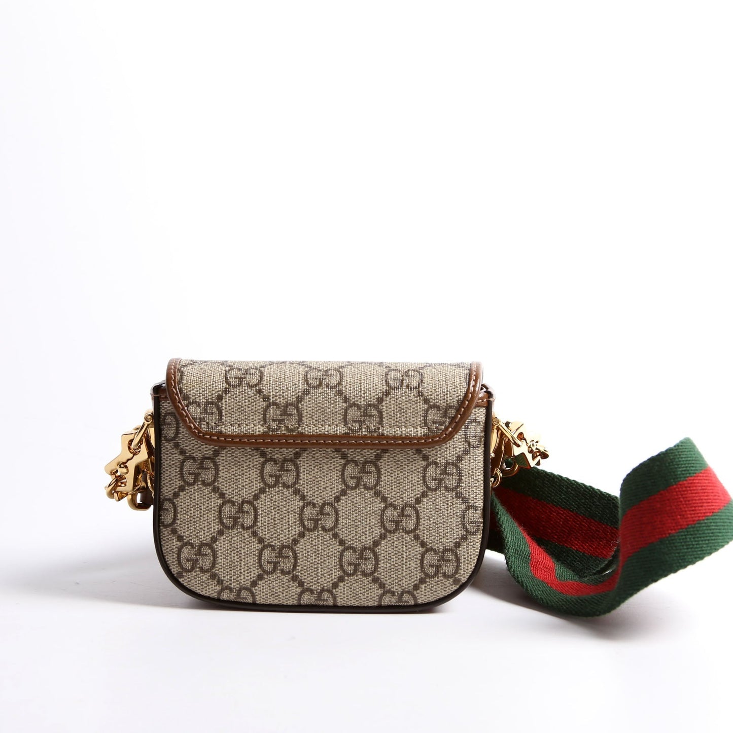 Gucci 699760 Horsebit 1955 GG Supreme Wallet On Strap Brown Bag