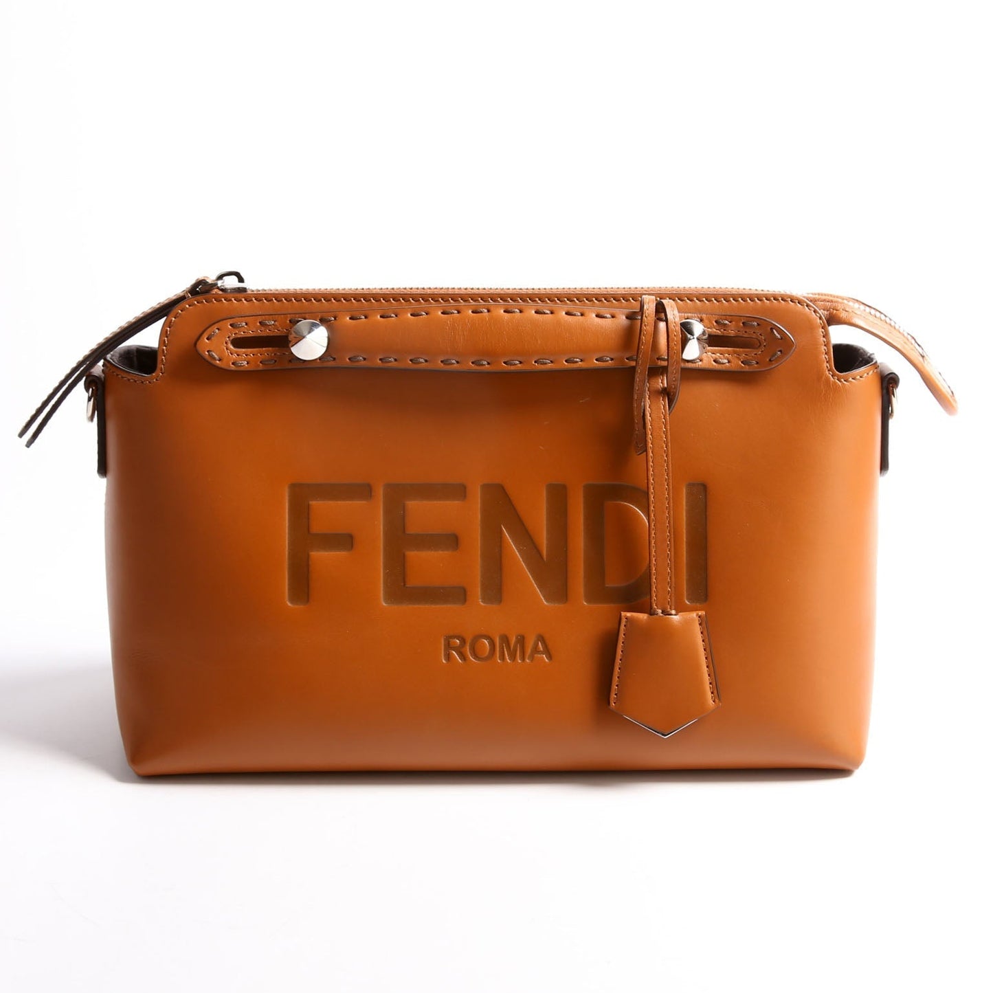 Fendi By The The Way Boston Medium Brown Bag