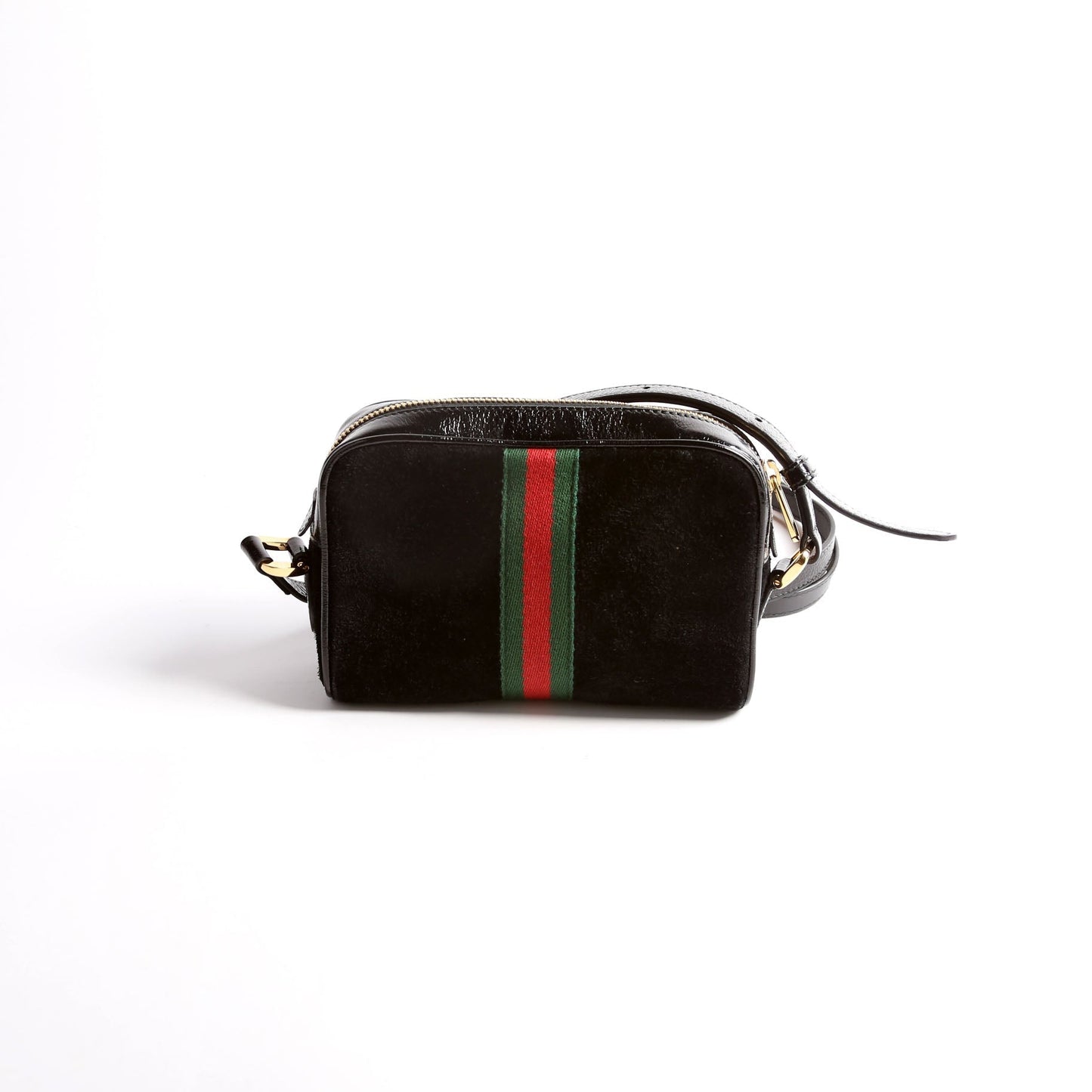 Gucci 517350 GG Super Mini Suede Ophidia Black Bag