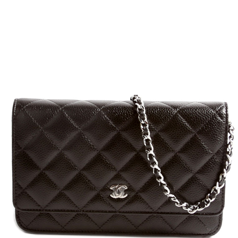 Chanel WOC Classic Quilted Caviar RFID Black/Silver Bag