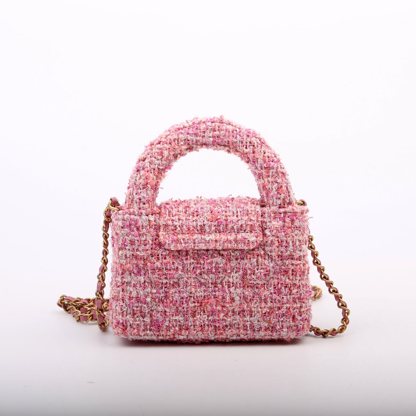 Chanel Kelly Shopper Mini Nano Tweed Pink Bag