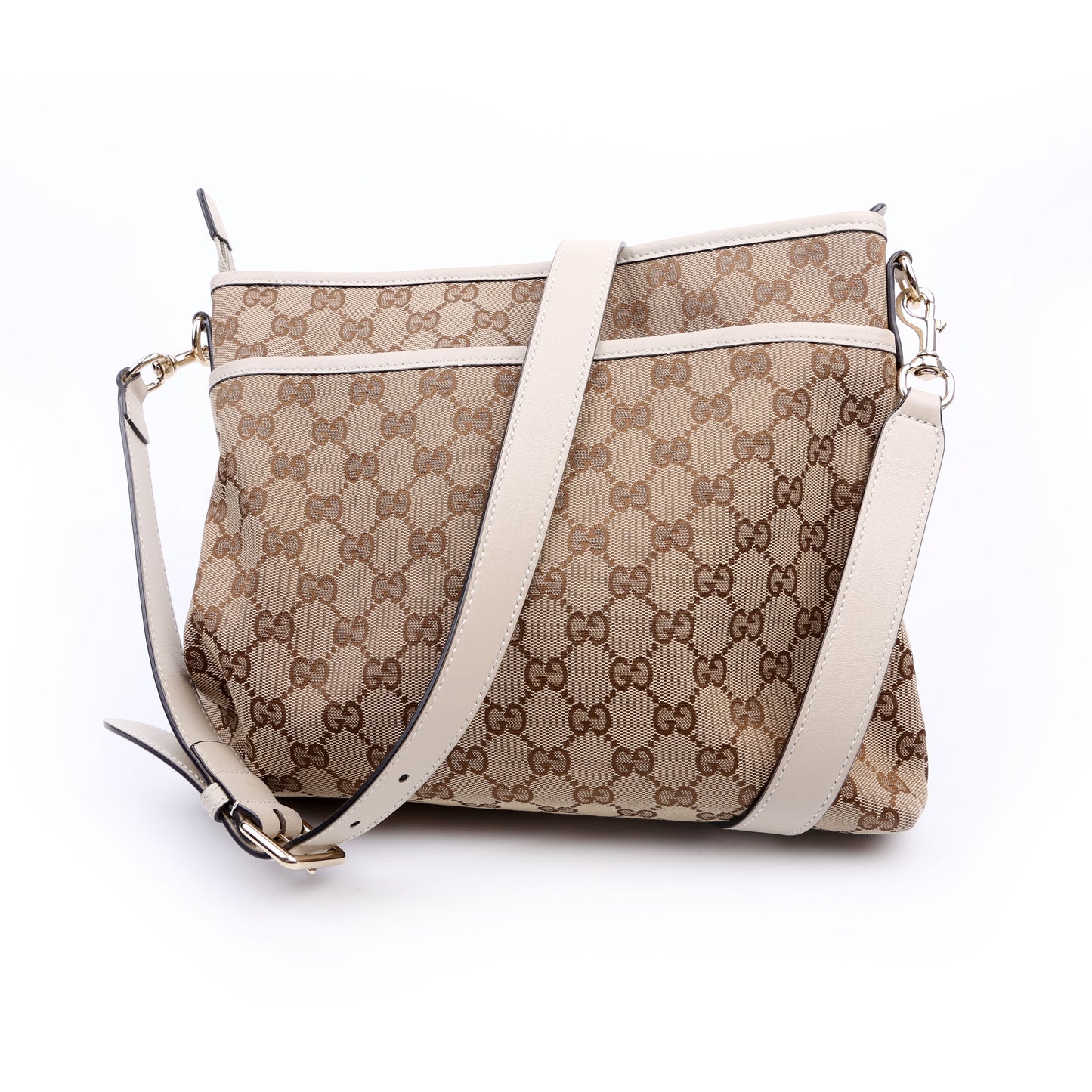 Gucci 388924 GG Canvas Crossbody White Bag