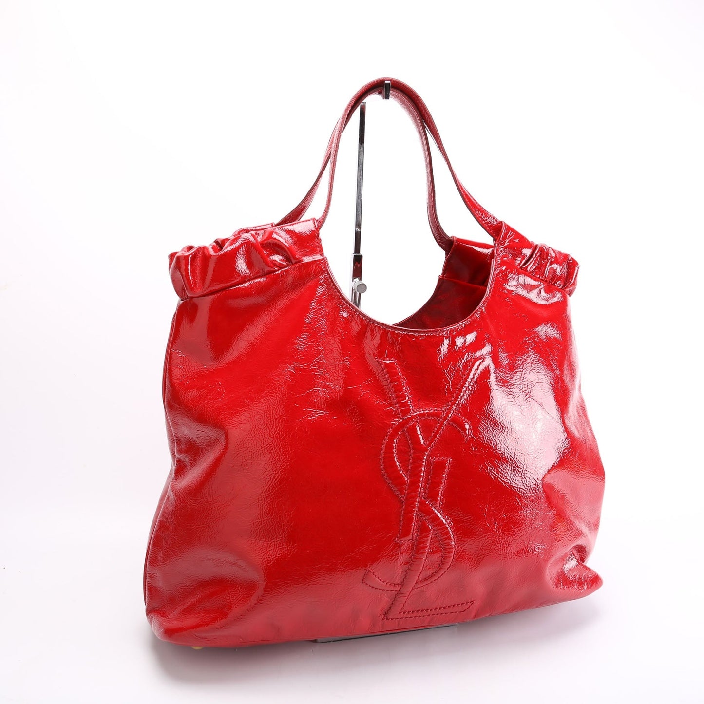Saint Laurent Belle De Jour Cabas Tote Patent Red Bag