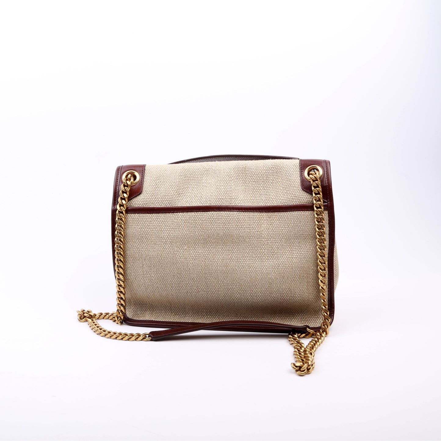 Saint Laurent Niki Medium Canvas/Calfskin Leather Tan/Brown Bag
