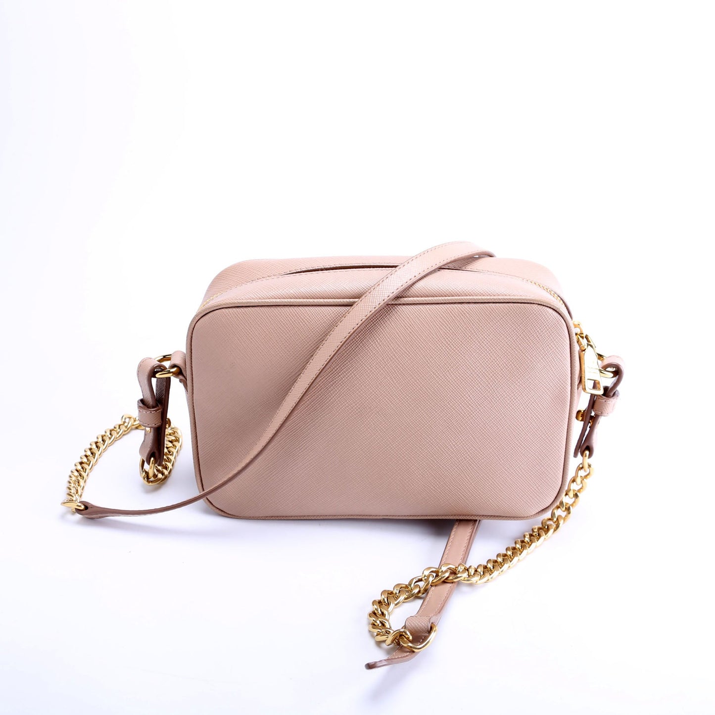 Prada Saffiano Lux Camera Small Nude Bag