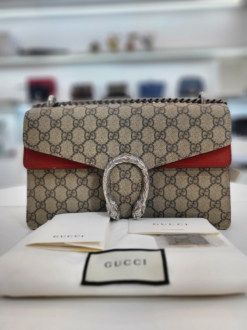 Gucci Leather Canvas Shoulder Bag