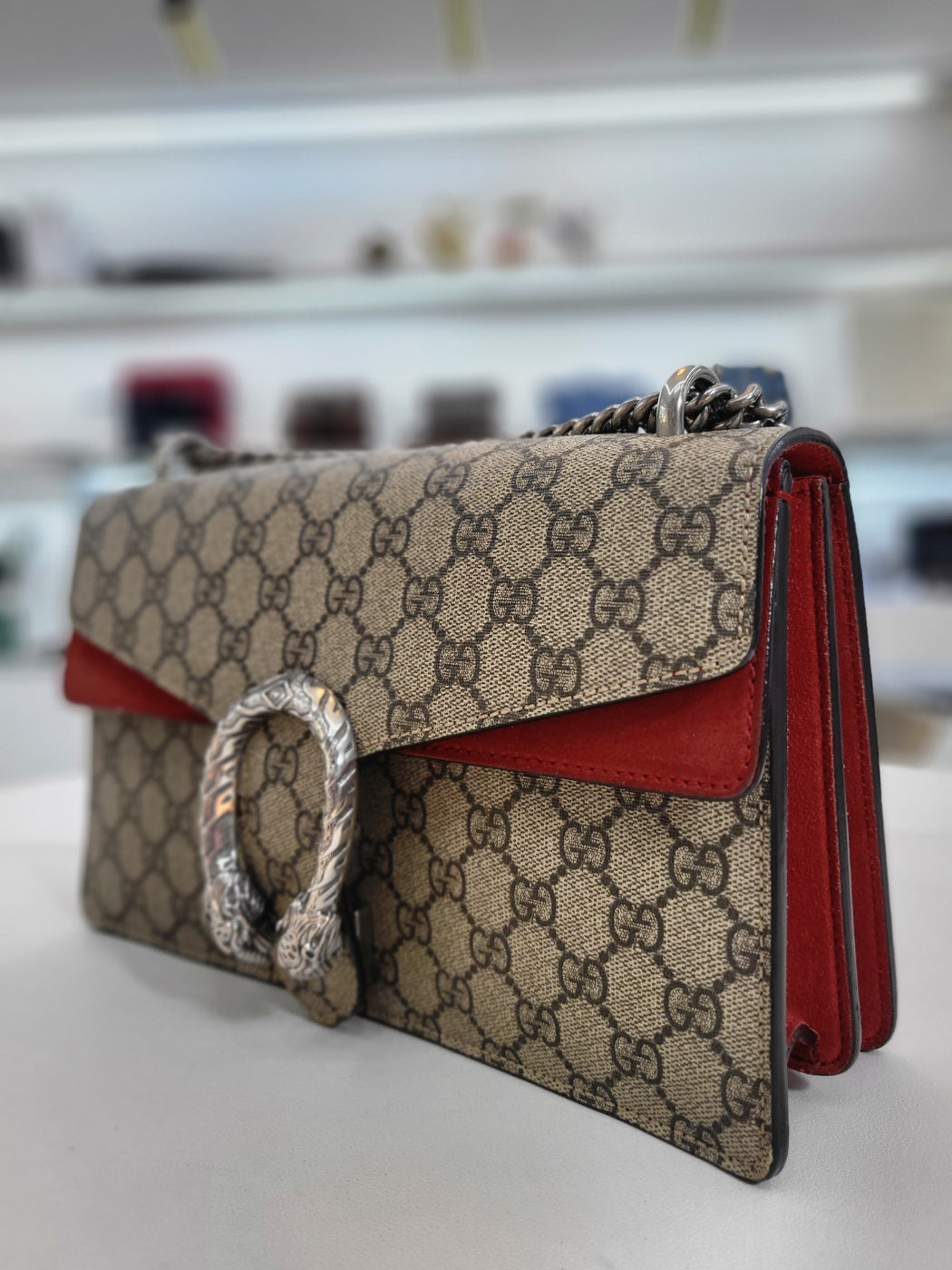 Gucci Leather Canvas Shoulder Bag