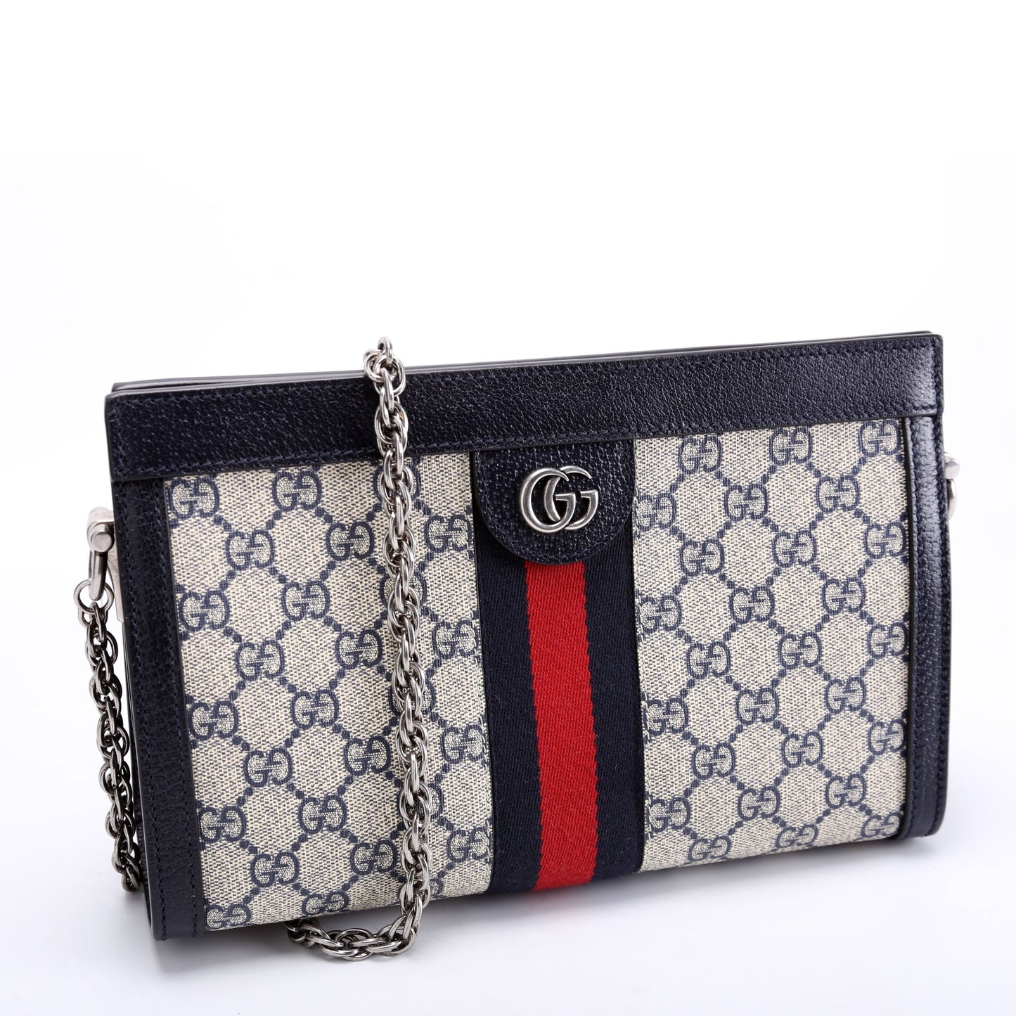 Gucci 503877 GG Supreme Ophidia Small Chain Blue/Red/Beige Bag