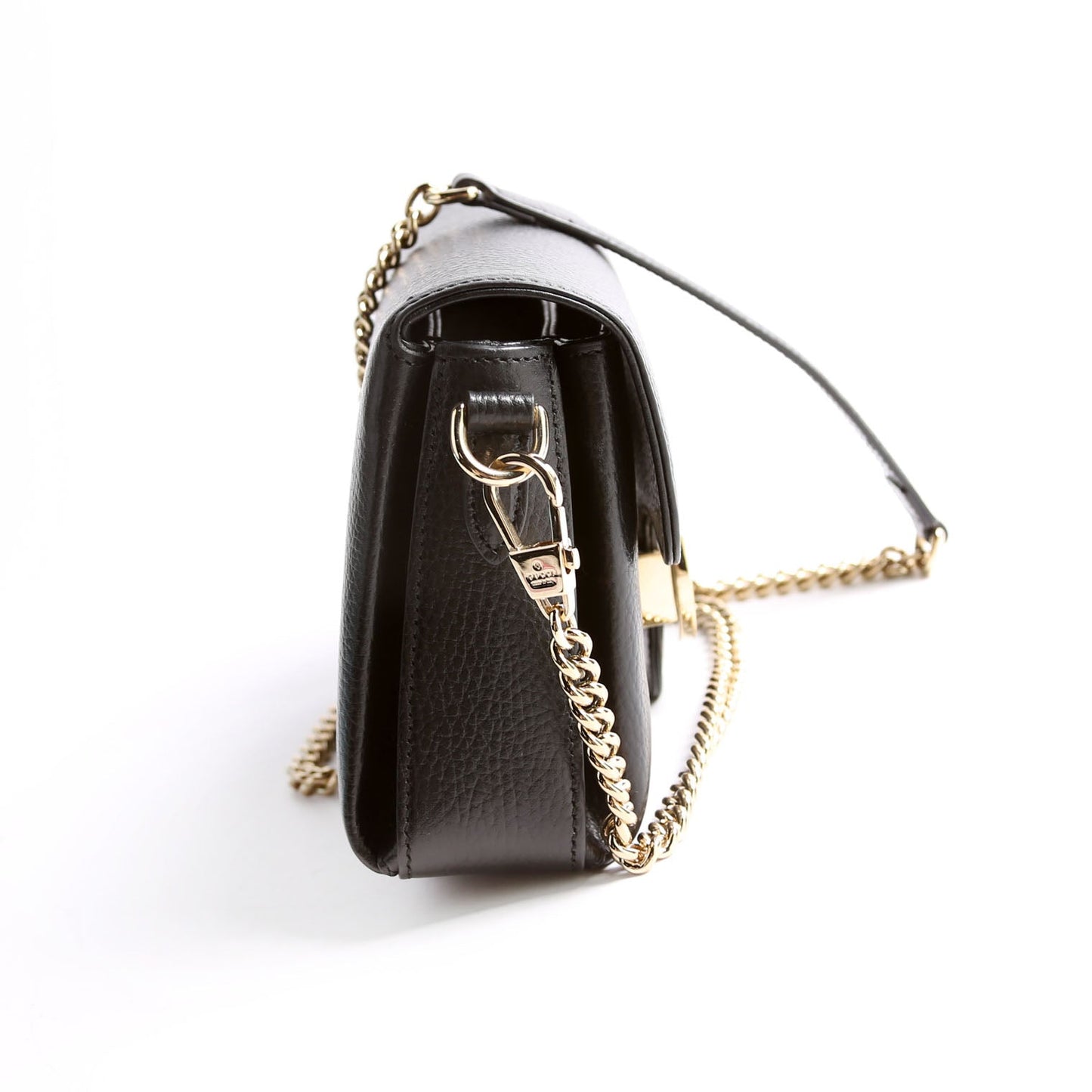 Gucci 607720 Interlocking Small Xbody Black/Gold Bag