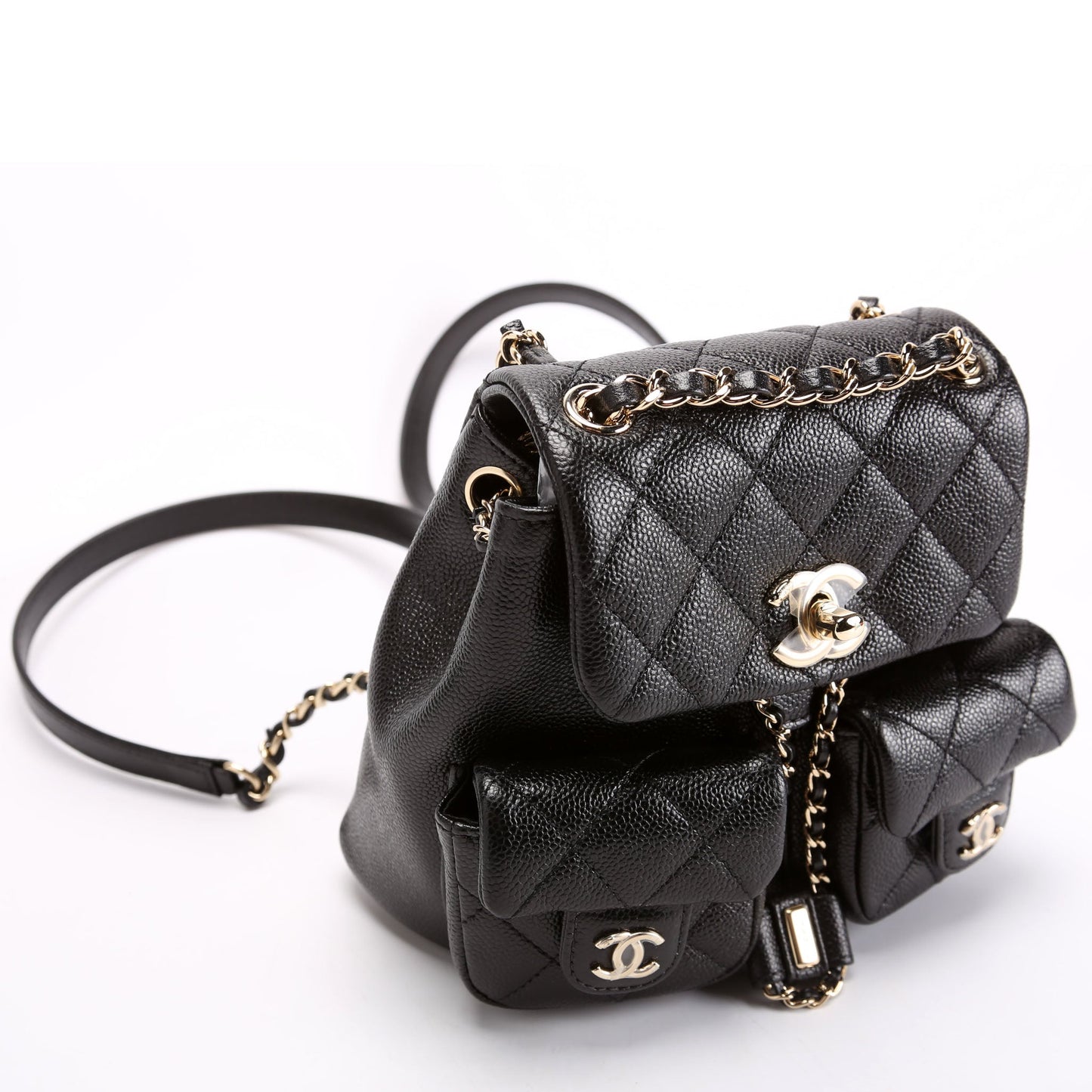 Chanel Duma Pocket Mini Backpack Caviar RFID Black Bag