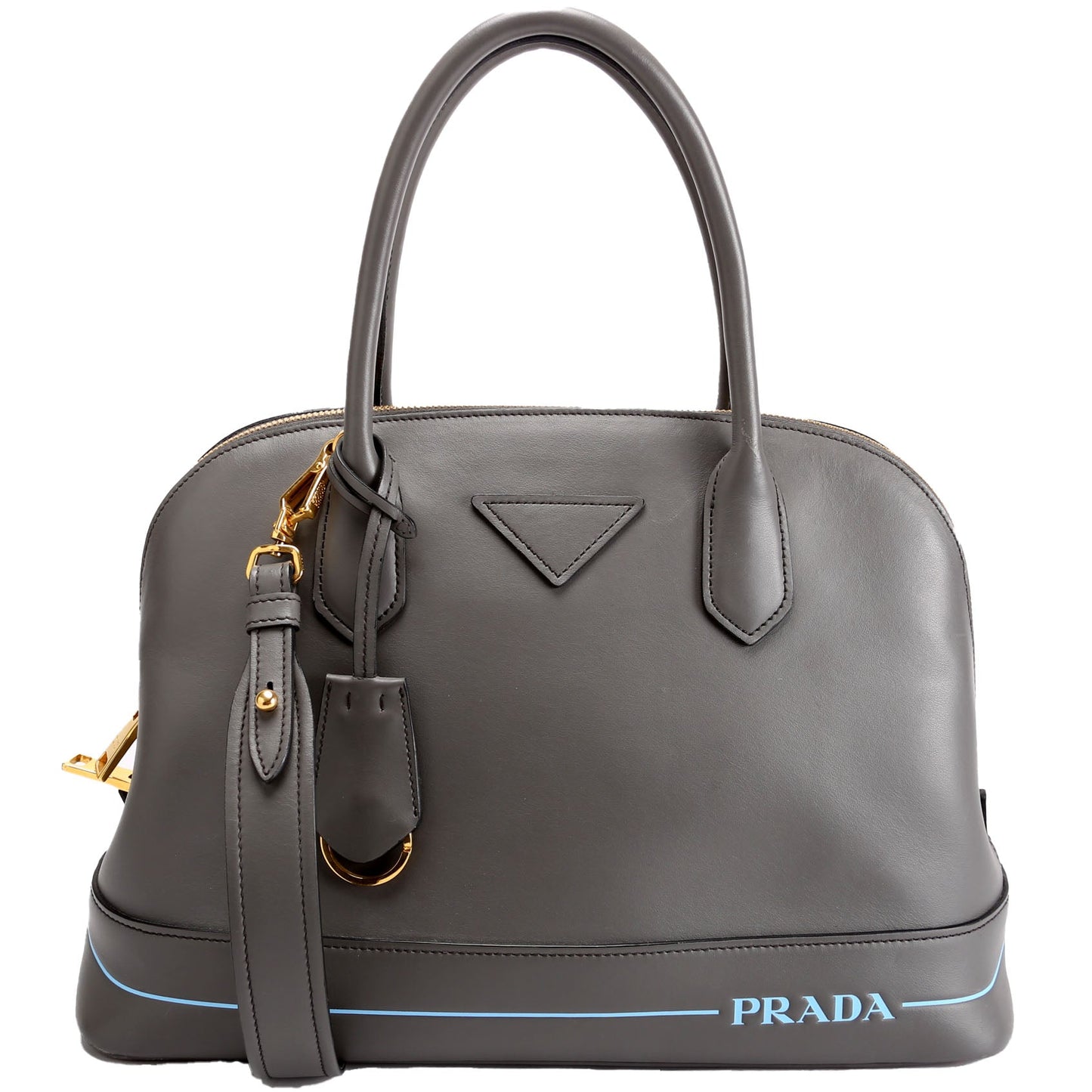 Prada 1BA198 City Calfskin Mirage Promenade Grey Bag