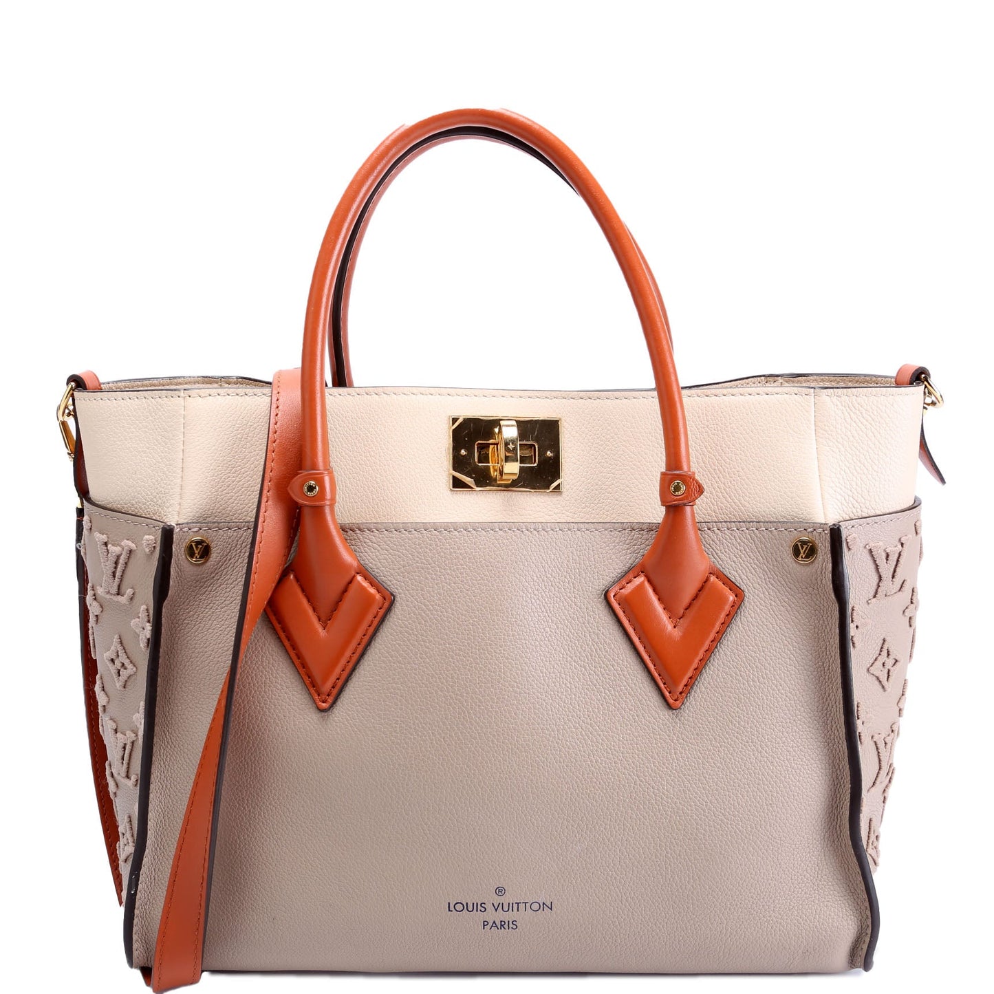 Louis Vuitton On My Side MM Calfskin Taupe