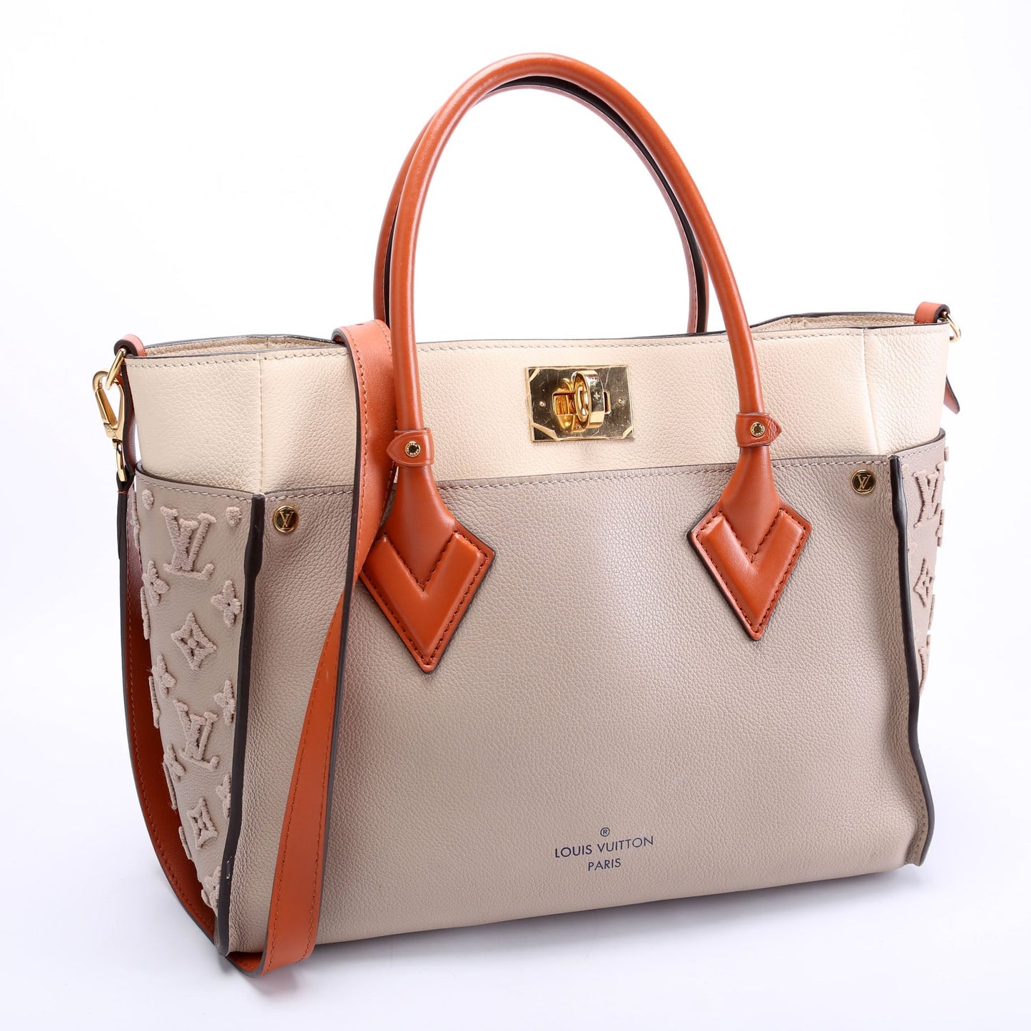 Louis Vuitton On My Side MM Calfskin Taupe
