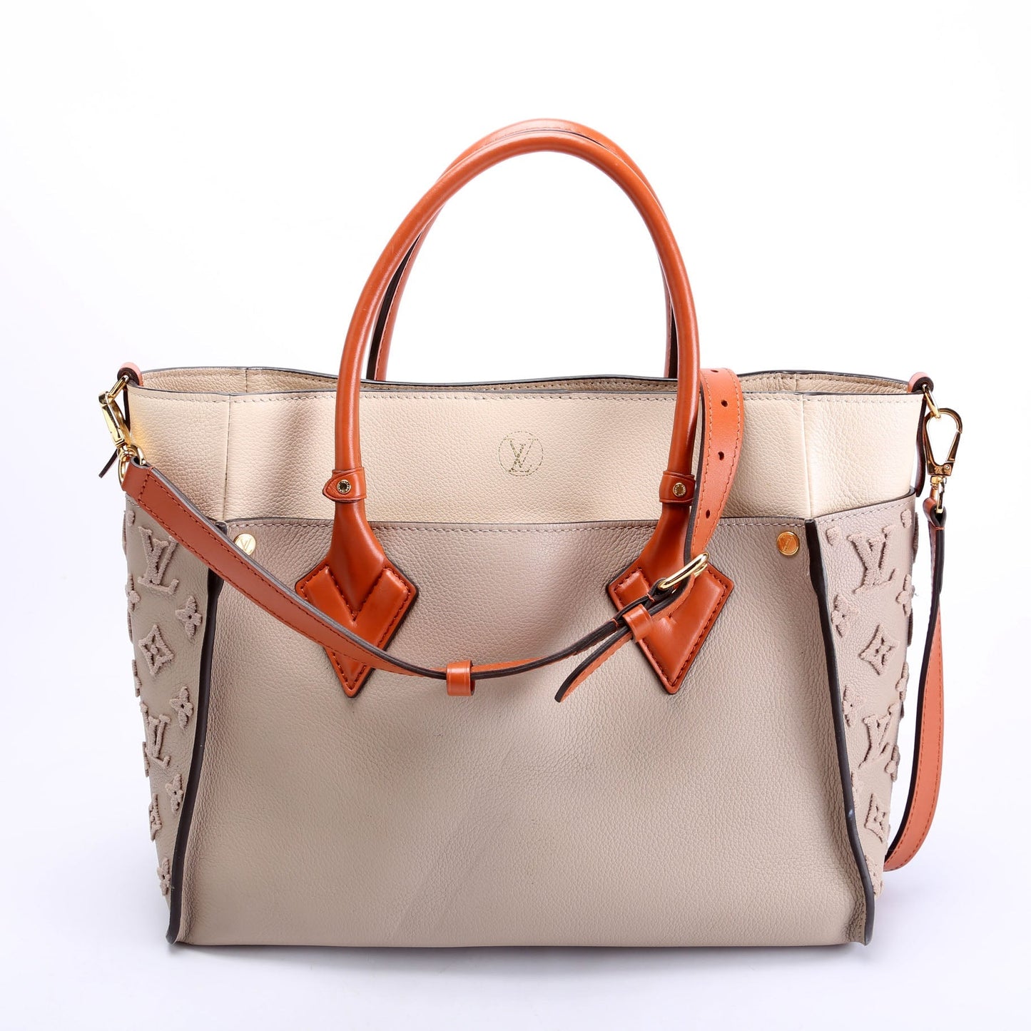 Louis Vuitton On My Side MM Calfskin Taupe