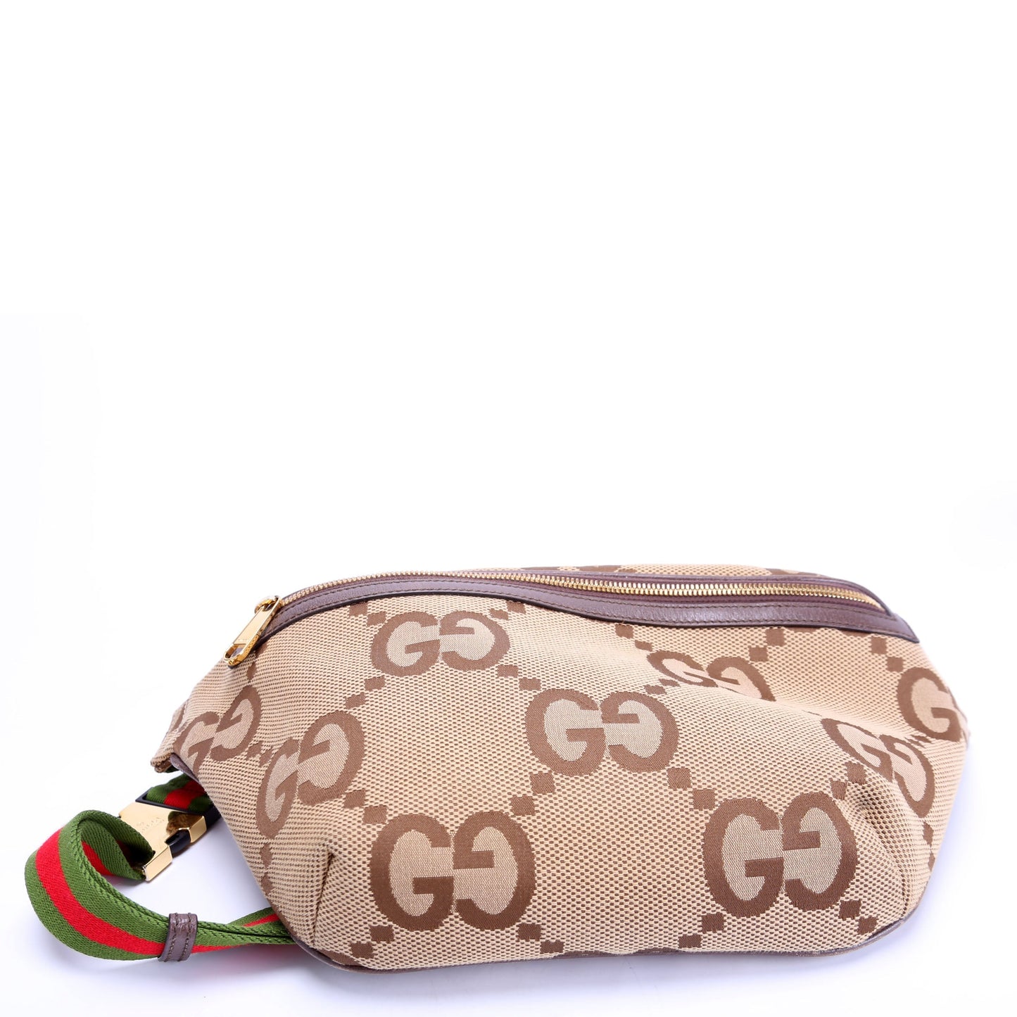 Gucci 696031 Jumbo GG Canvas Belt Tan Bag