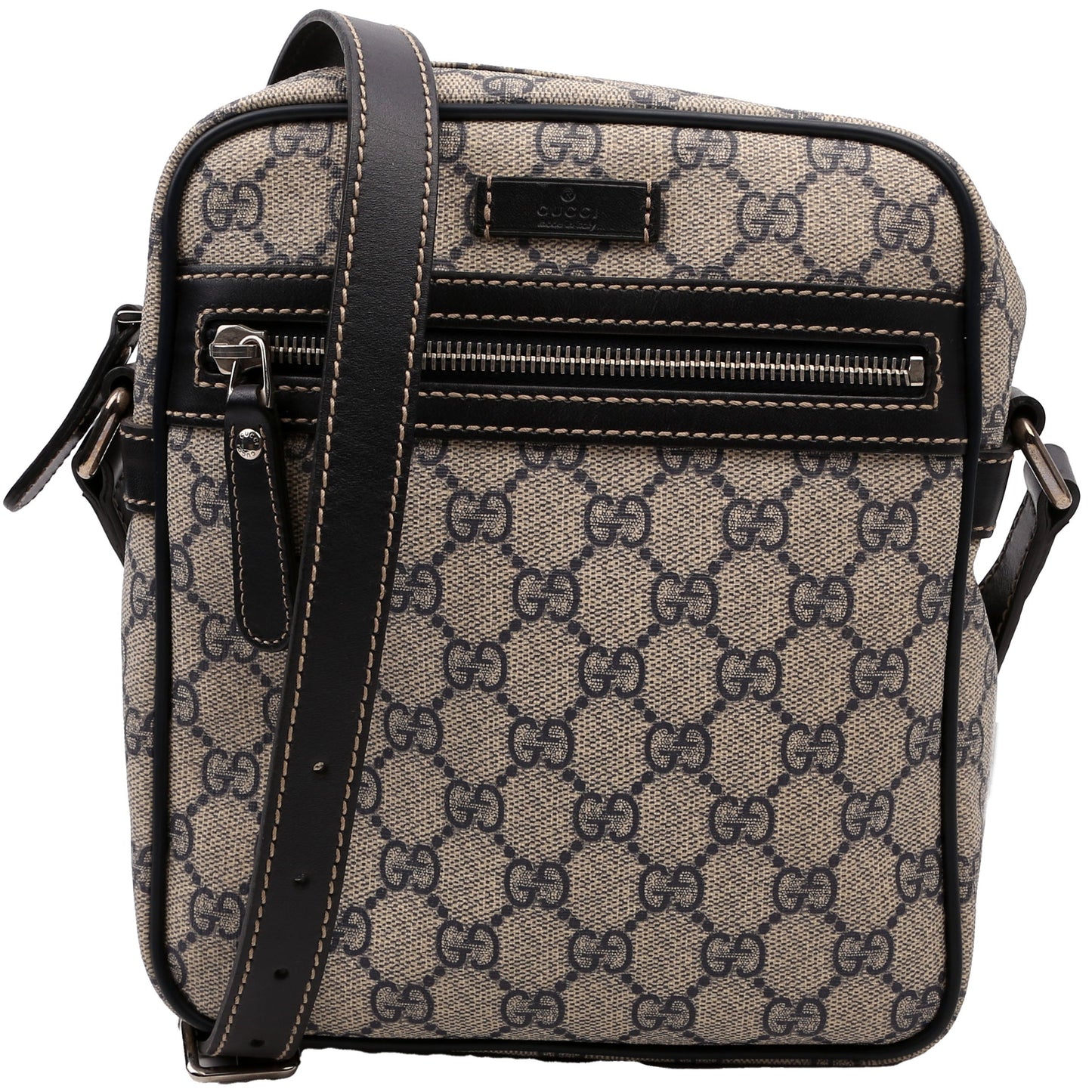 Gucci 233268 GG Supreme Shoulder Beige/Black Bag