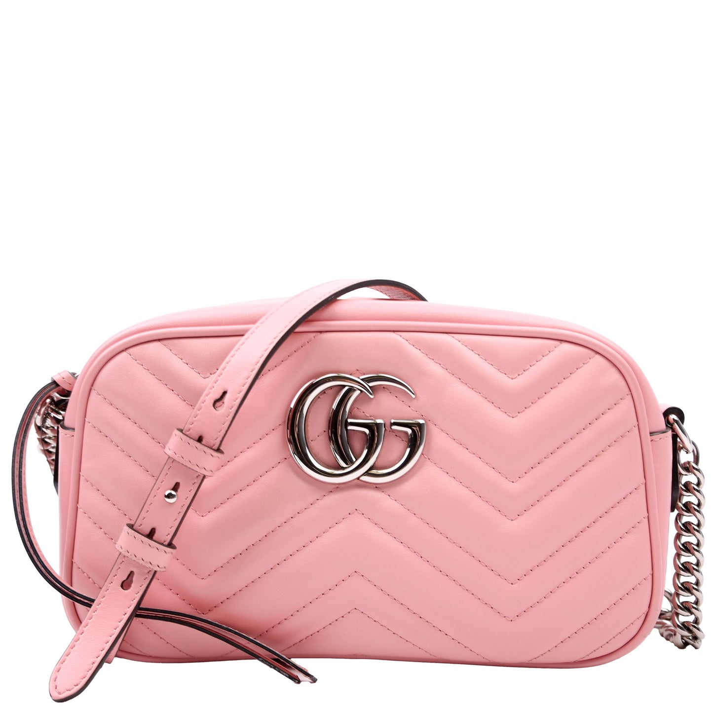 Gucci 447632 Marmont Small Leather Camera Pink Bag