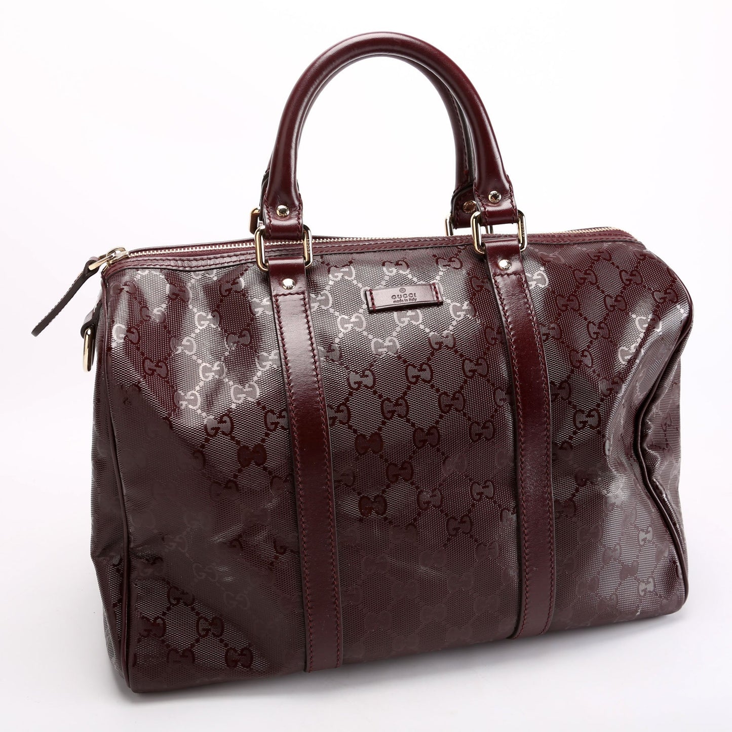 Gucci 193603 GG Imprime Joy Boston Burgundy Bag