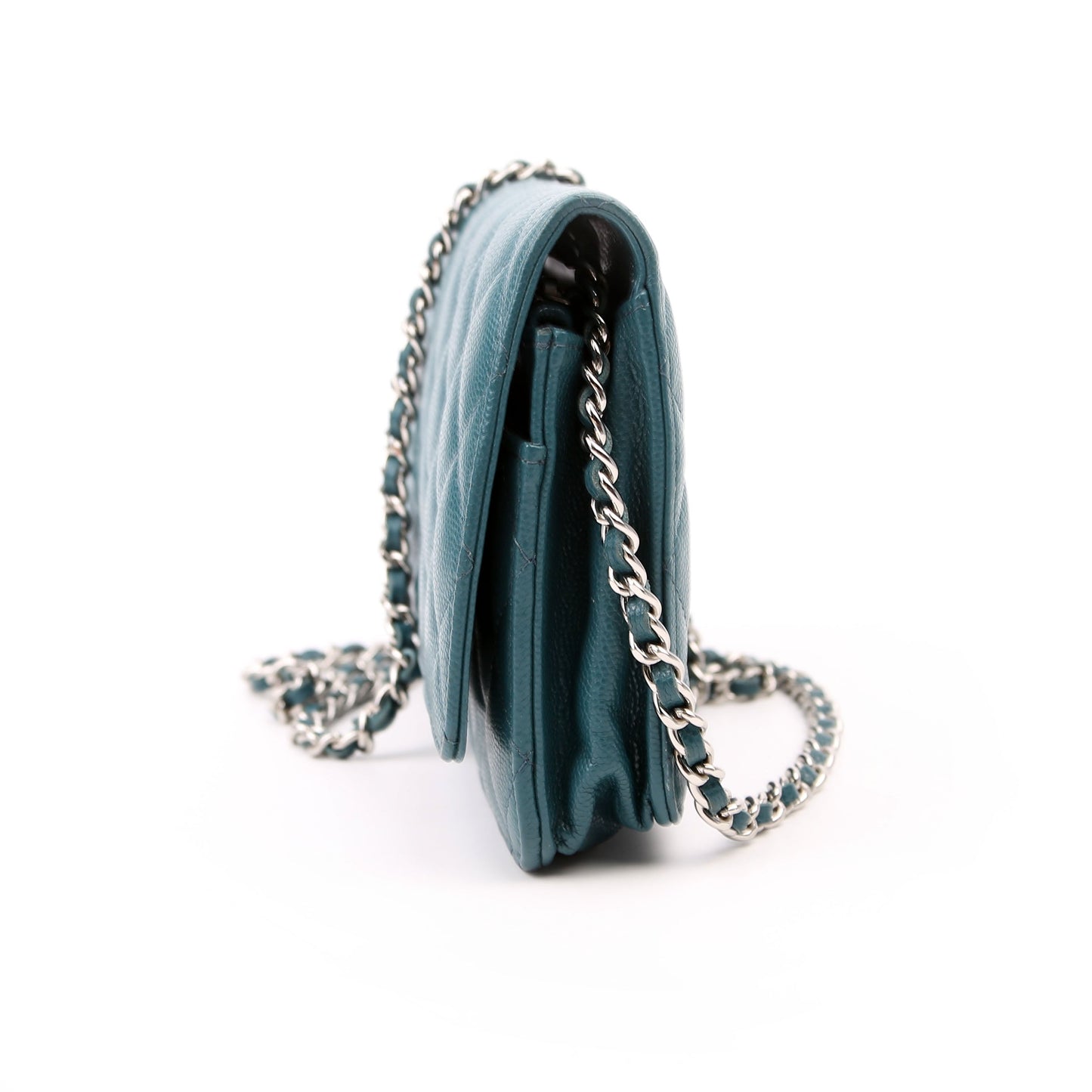 Chanel WOC Classic Quilted Caviar Teal Bag