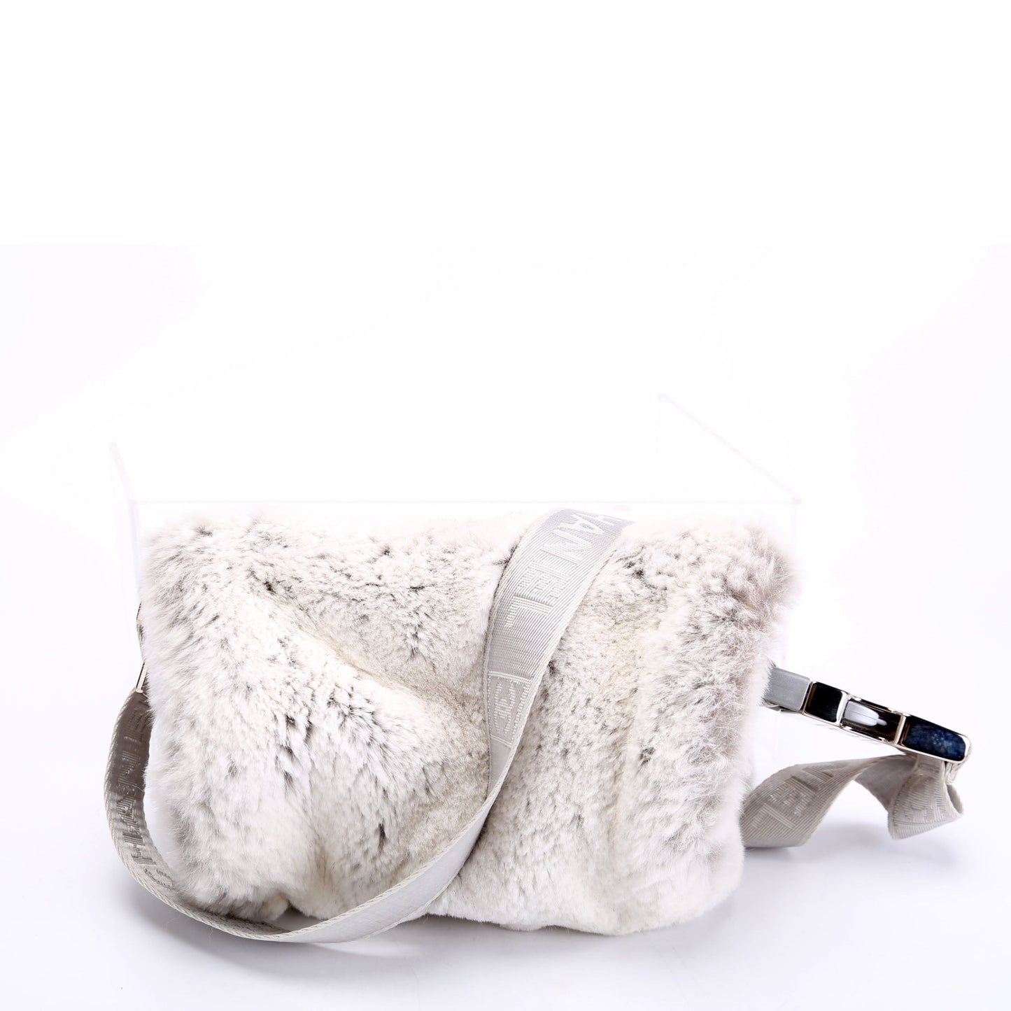 Chanel Sport Ligne Mini Duffle Rabbit Fur 10M Grey Bag
