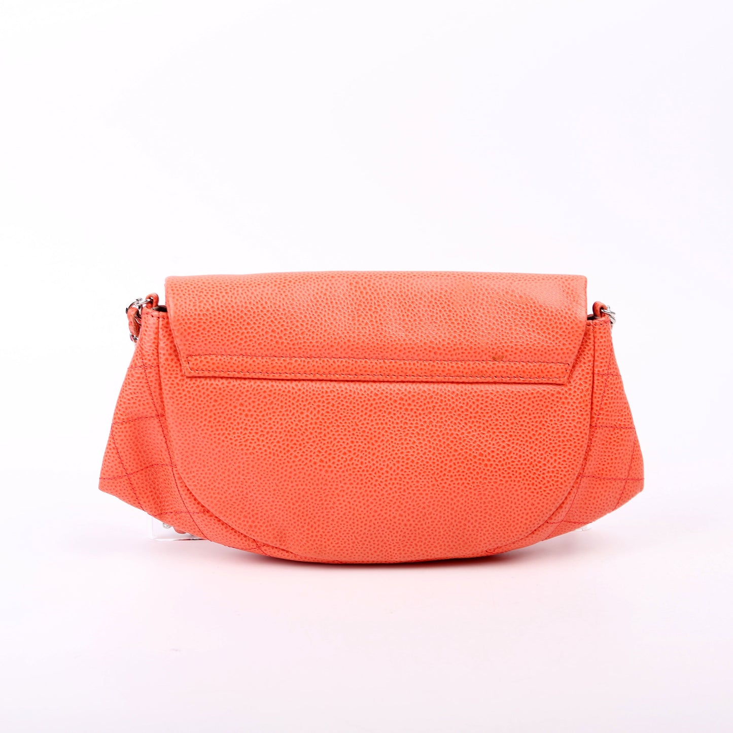 Chanel Wallet On Chain Half Moon Caviar Orange Bag
