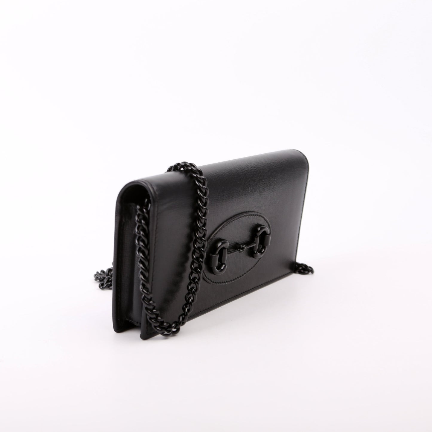Gucci 621892 Horsebit 1955 Wallet W/ Chain Black Bag