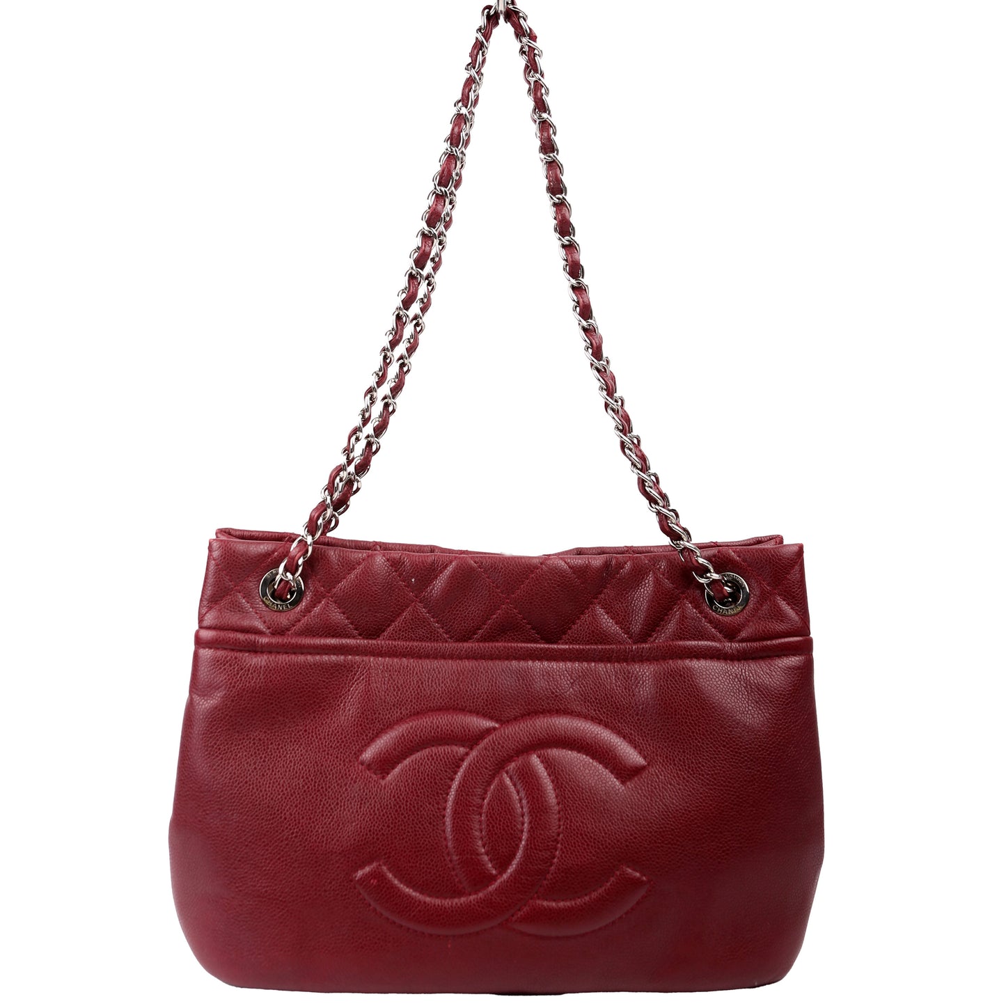 Chanel Timeless CC Soft Caviar Tote 14M Burgundy Bag