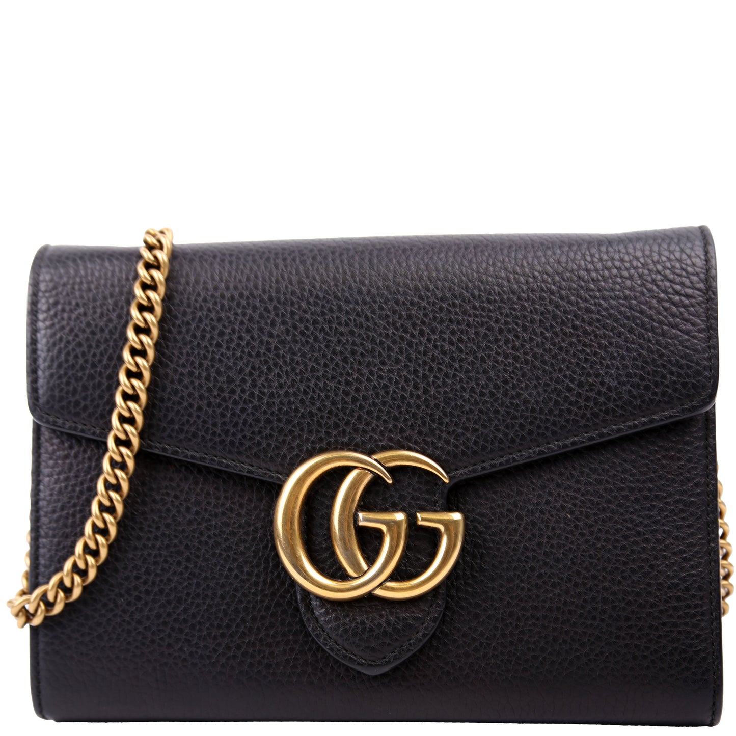 Gucci 401232 Marmont Chain Wallet Black Bag