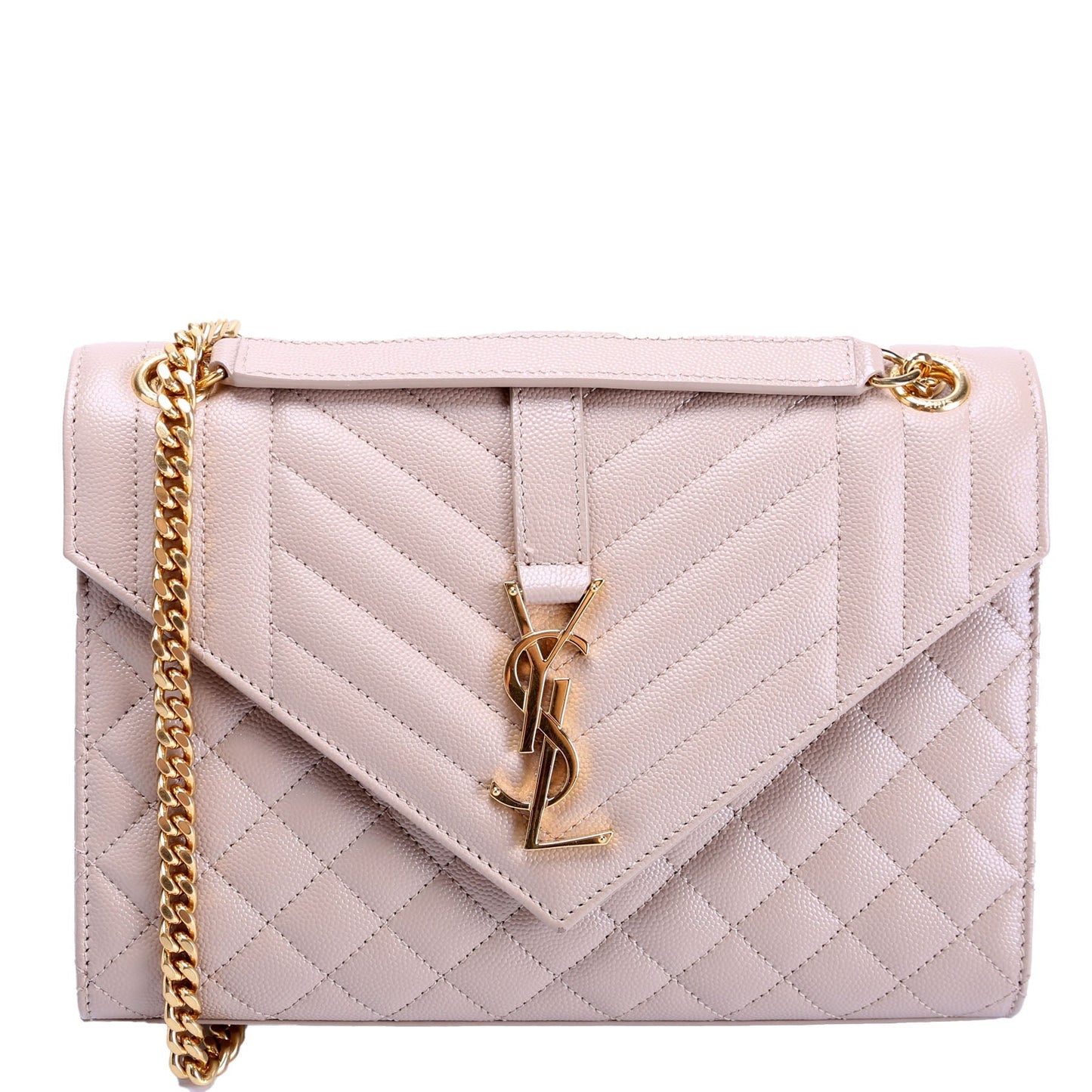 Saint Laurent Envelope Medium Tri-Quilt 600185/487206 Nude Bag