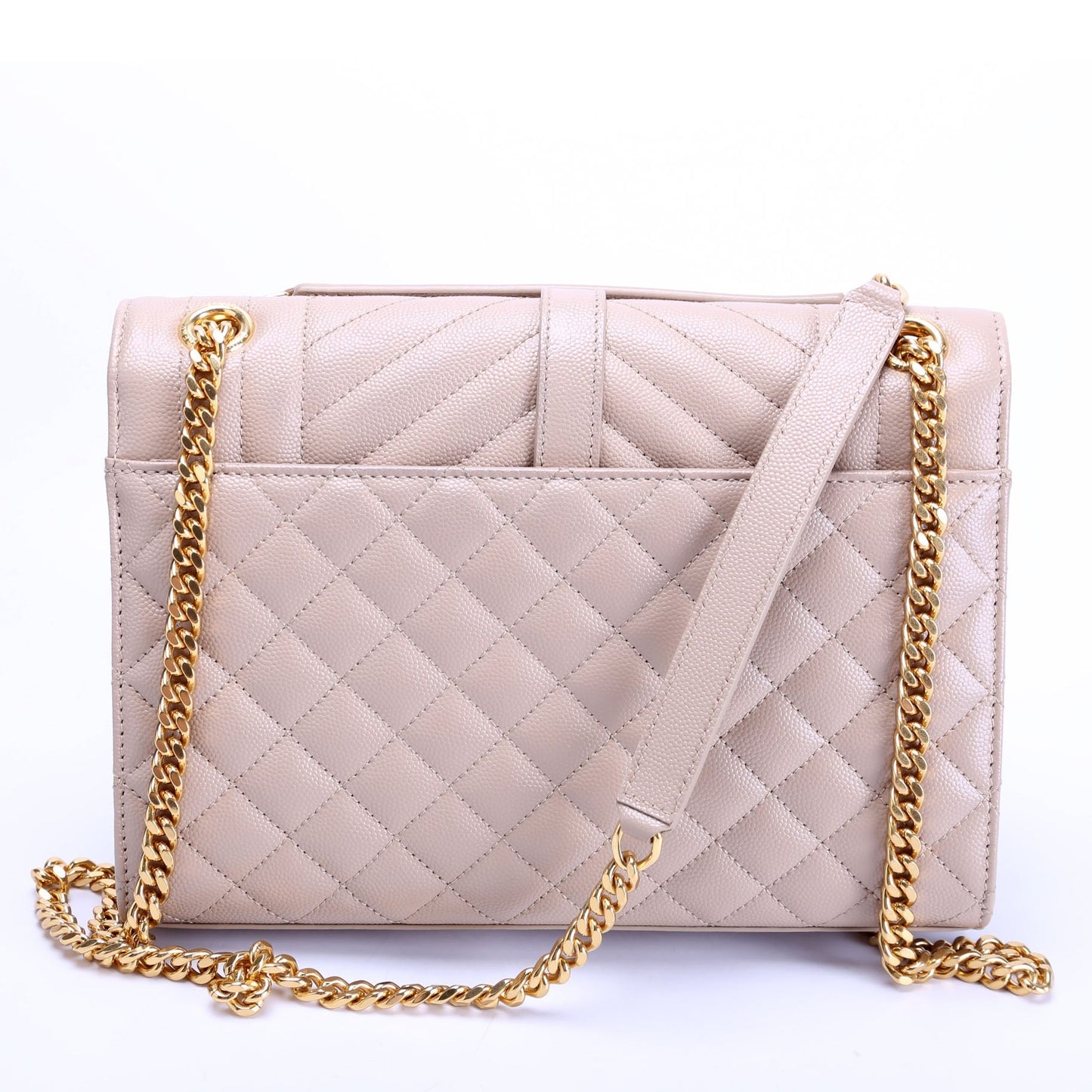 Saint Laurent Envelope Medium Tri-Quilt 600185/487206 Nude Bag