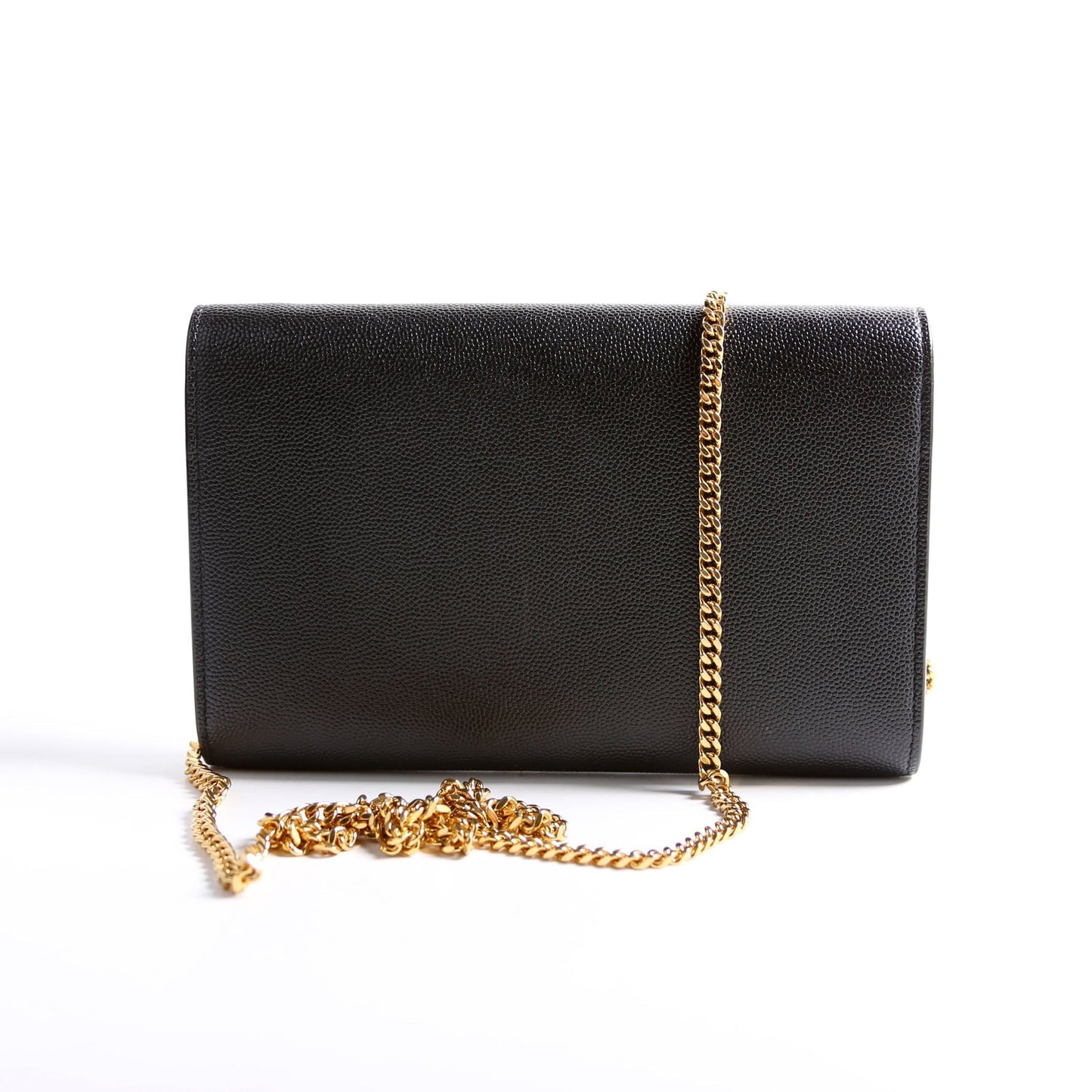 Saint Laurent Uptown Chain Wallet Grain 607788 Black Bag