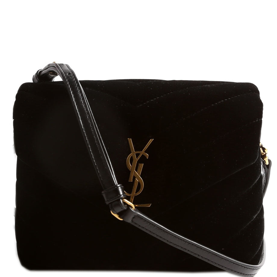 Saint Laurent LouLou Satchel Top Crossbody Velvet 467072 Black Bag
