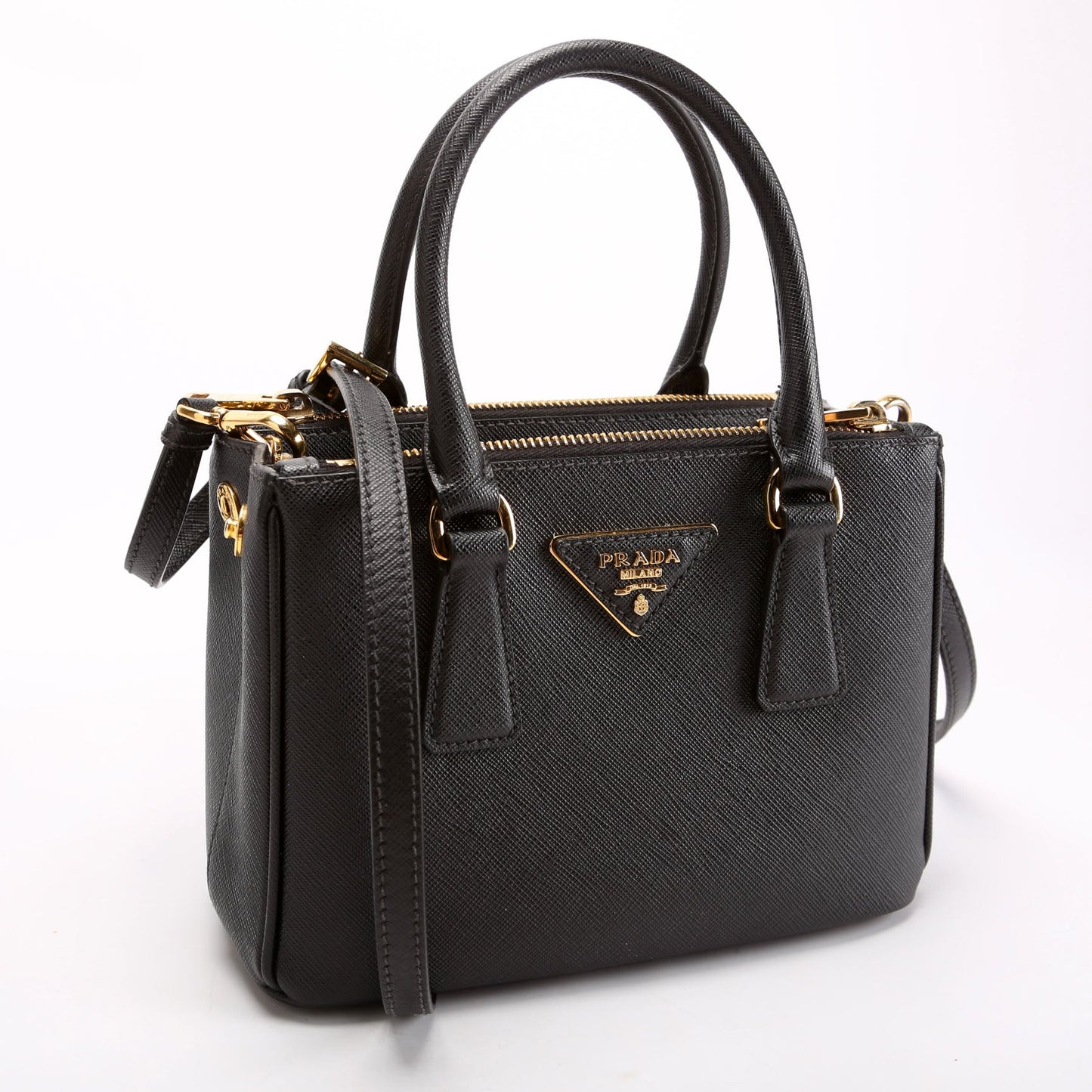 Prada 1BA906 Saffiano Lux Galleria Mini Black Bag