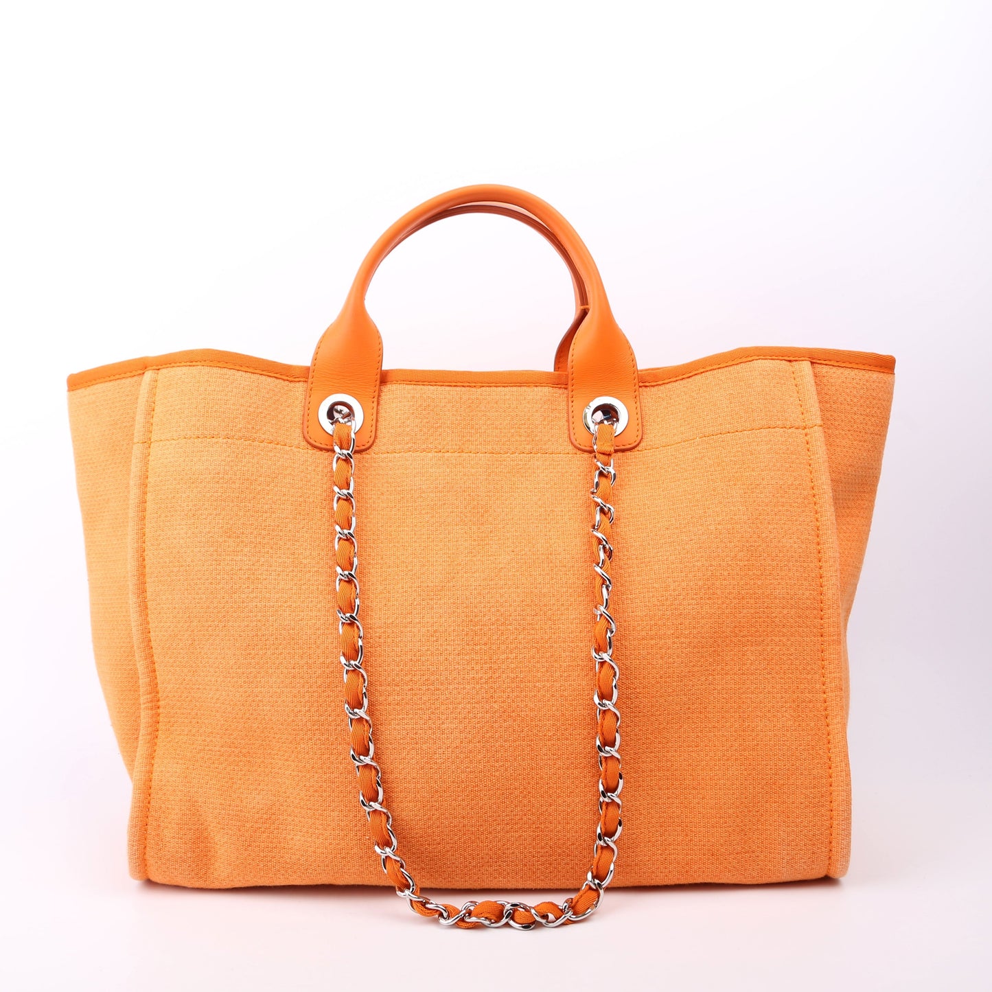 Chanel Deauville Medium Mixed Fibers 20M Orange Bag