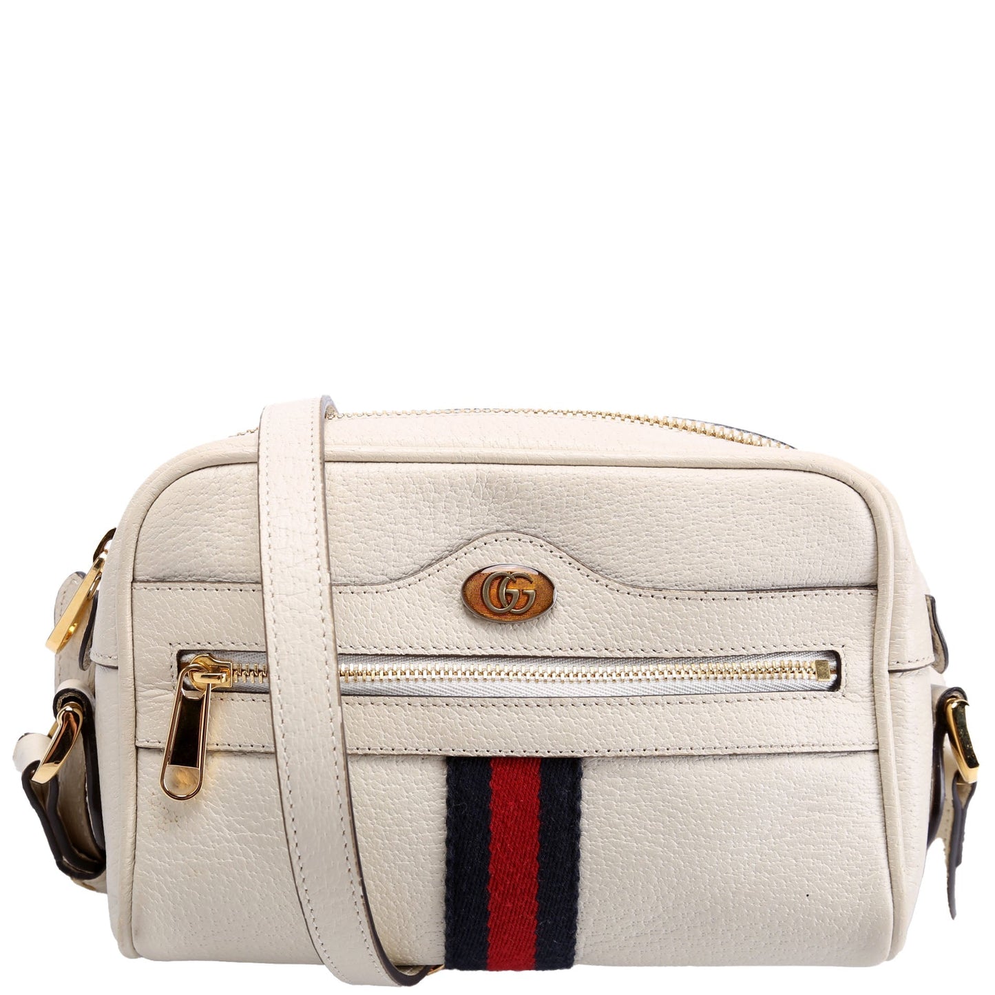 Gucci 517350 Web Leather Mini Ophidia White Bag