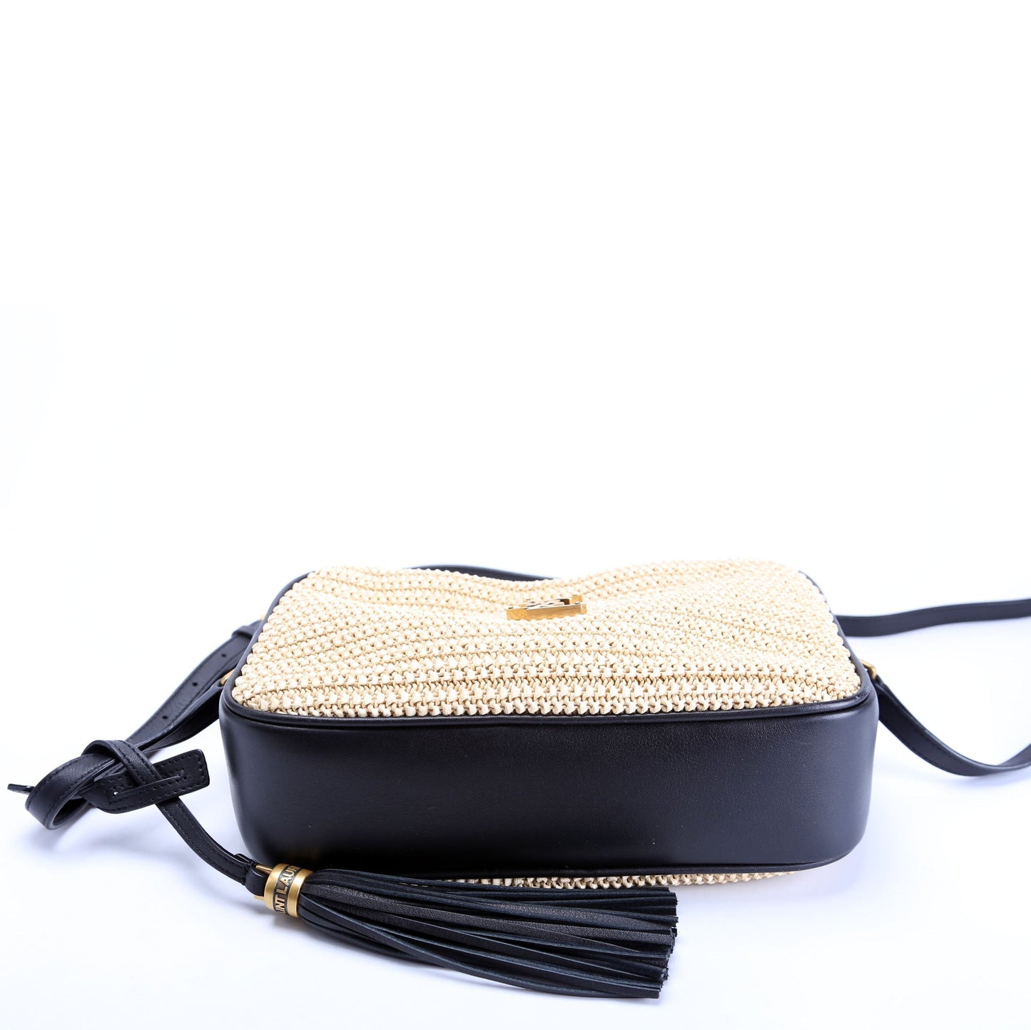 Saint Laurent 612542 Lou Camera Medium Raffia Tan Bag