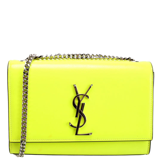 Saint Laurent Kate Satchel Grain Small 354121/469390 Neon Yellow Bag