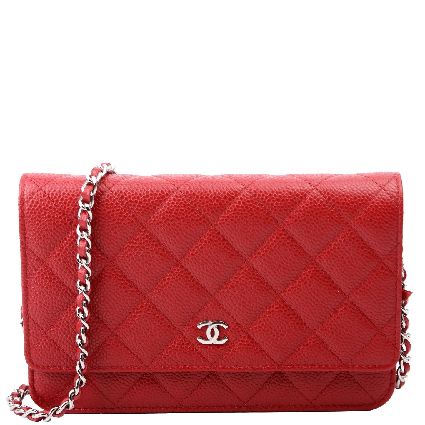 Chanel WOC Classic Quilted Caviar 22M Red Bag